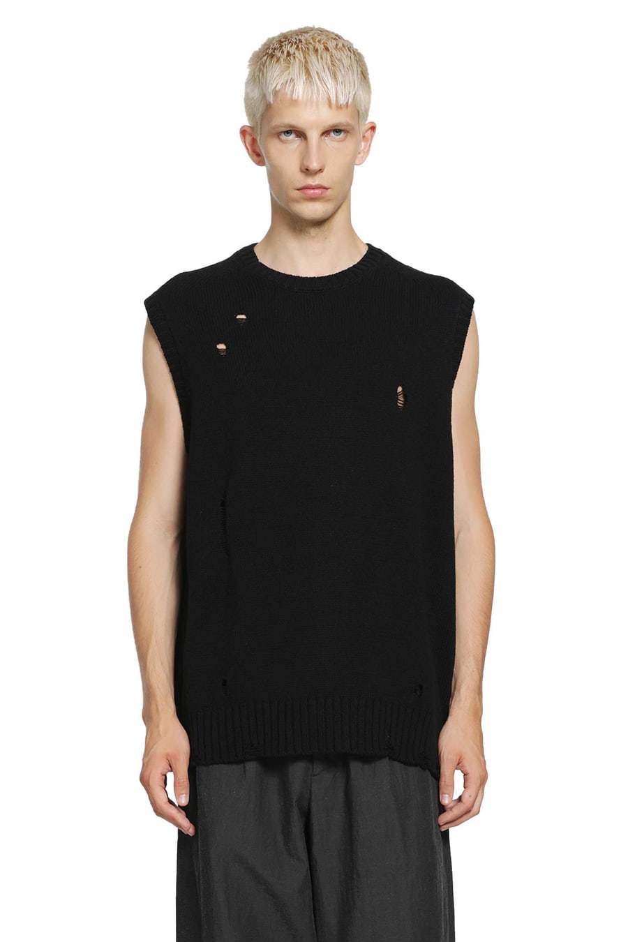 UNDERCOVER Distressed Knitted Vest, view 2