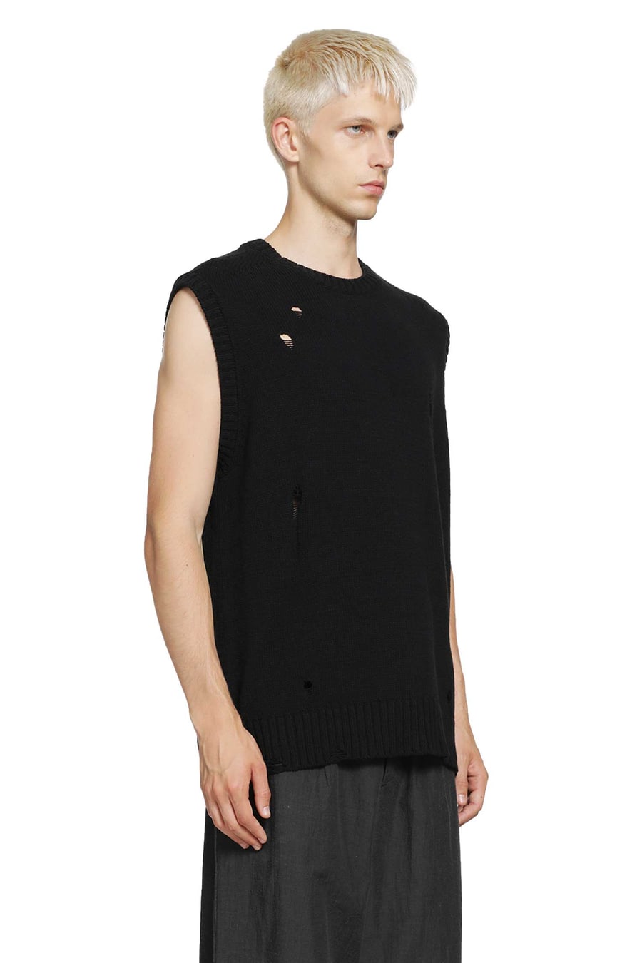 UNDERCOVER Distressed Knitted Vest, view 3