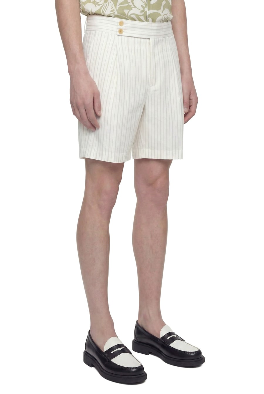 HED MAYNER Pinstriped Wool Shorts, view 3