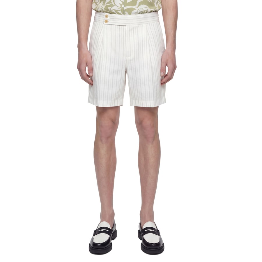 HED MAYNER Pinstriped Wool Shorts, view 7