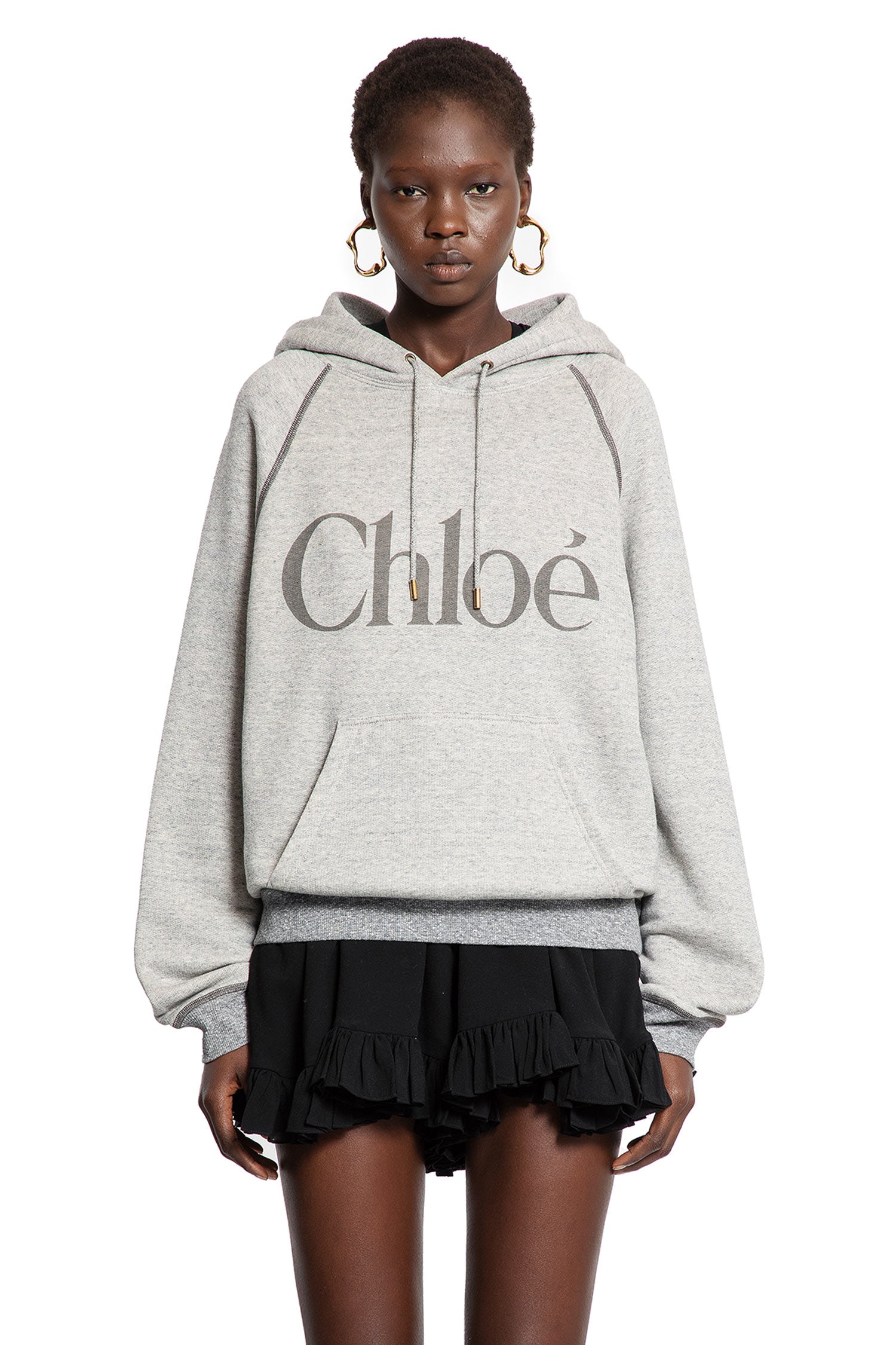 Chloé Oversized Logo Hoodie Sweatshirt, view 2