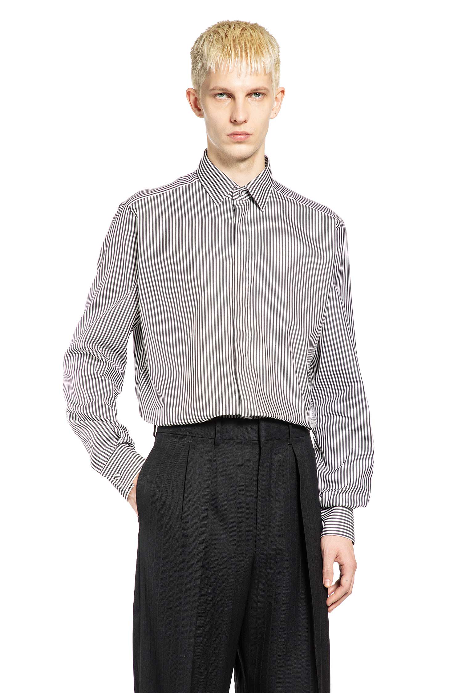 Tom Ford Silk Cotton Striped Classic Shirt