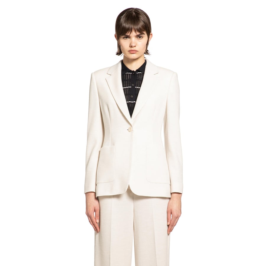 Max Mara Single-breasted Wool Piqué Blazer, view 7