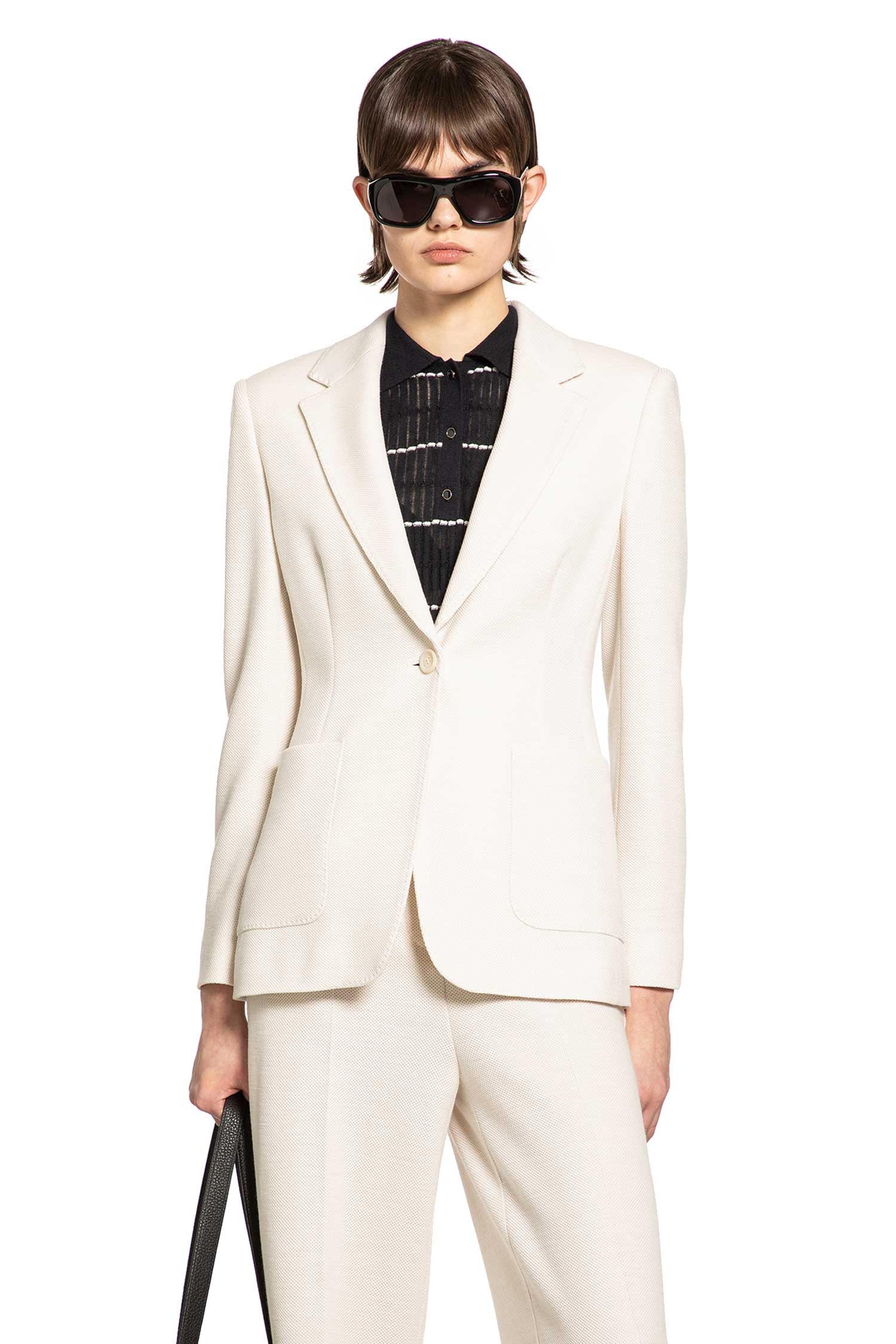 Max Mara Single-breasted Wool Piqué Blazer