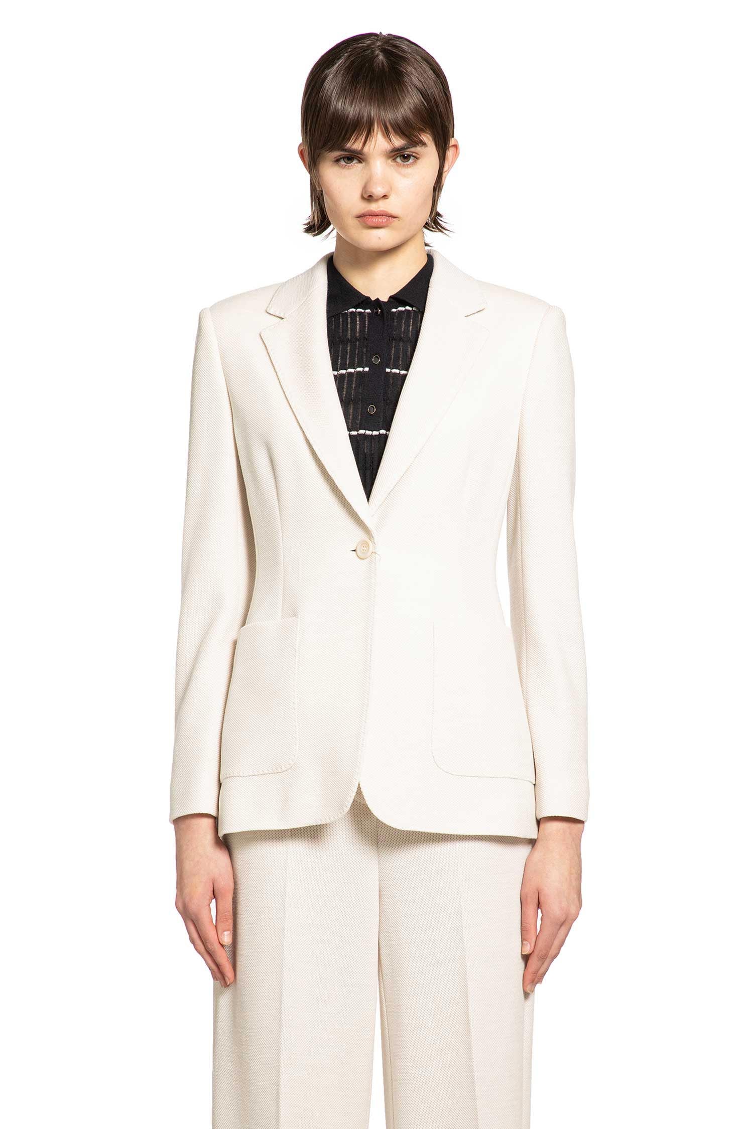 Max Mara Single-breasted Wool Piqué Blazer, view 2