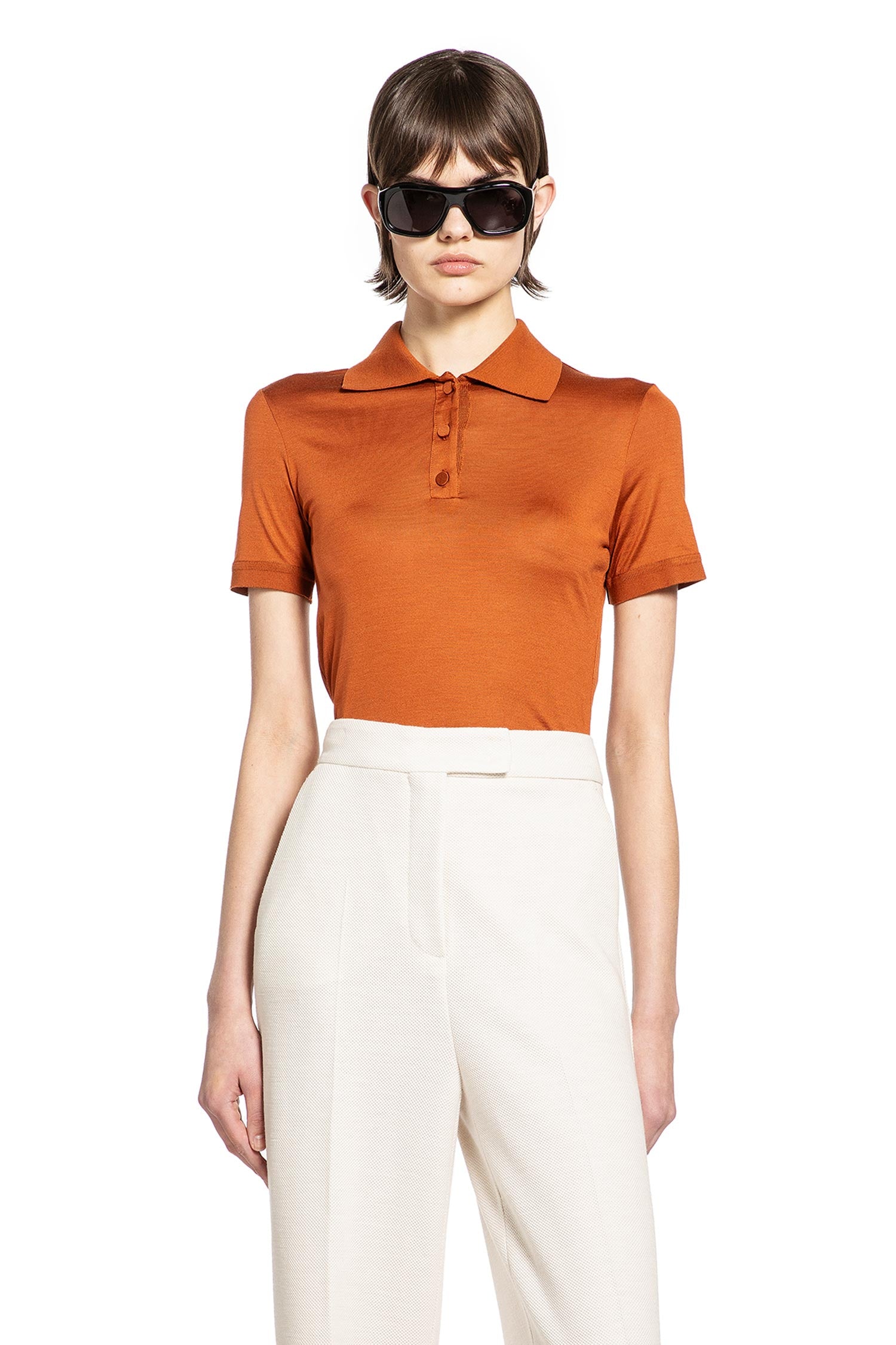 Max Mara Silk Jersey Short-Sleeve Polo