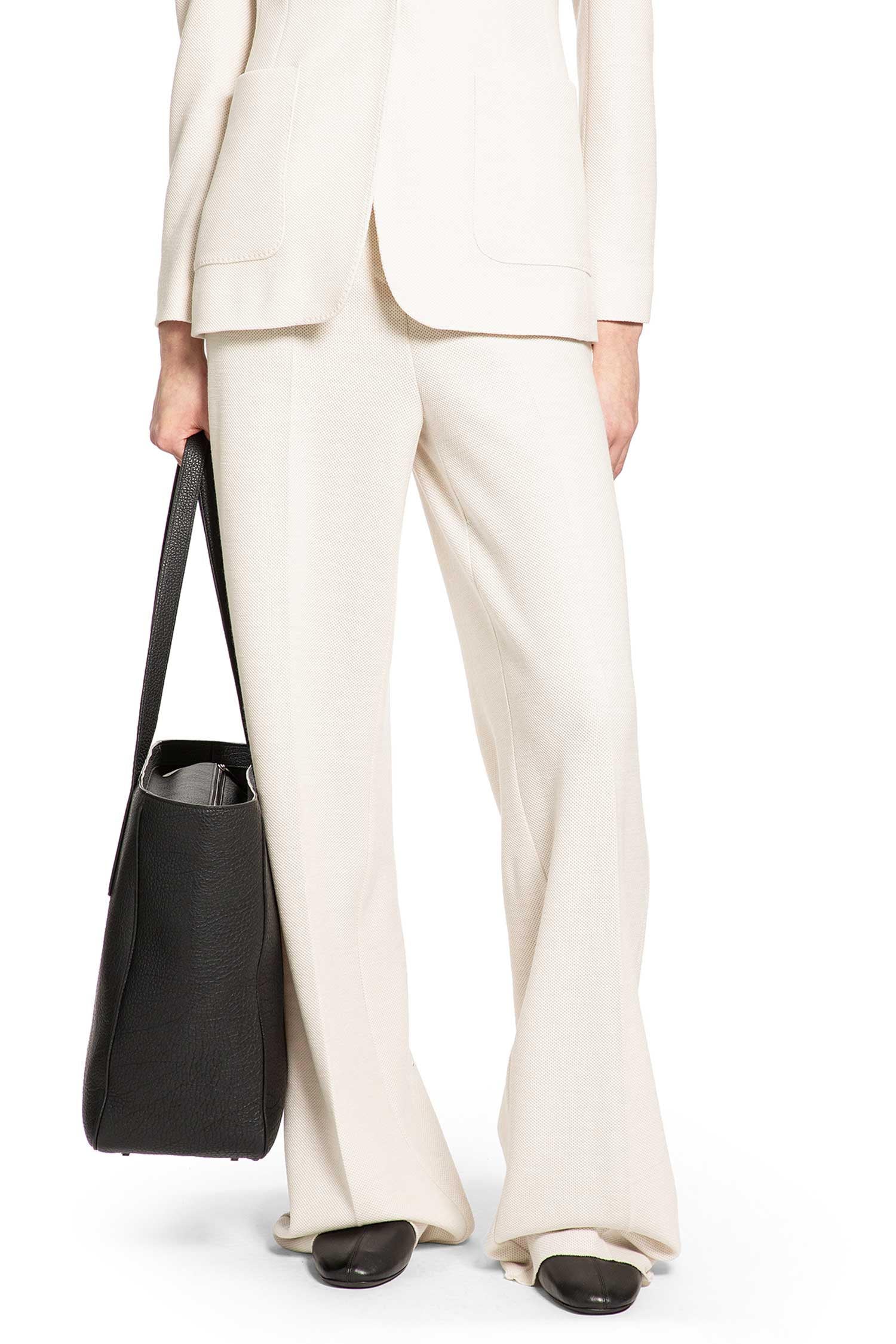 Max Mara Wool Piqué Wide Leg Trousers