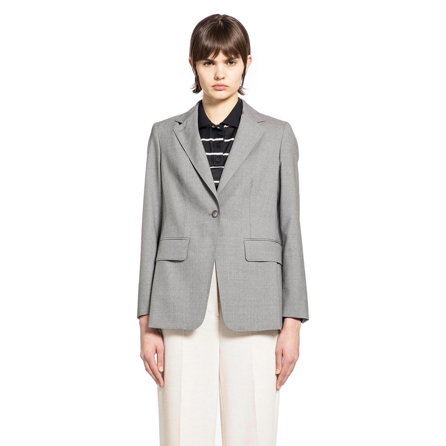 Max Mara Single-breasted Wollen Cloth Blazer, view 6