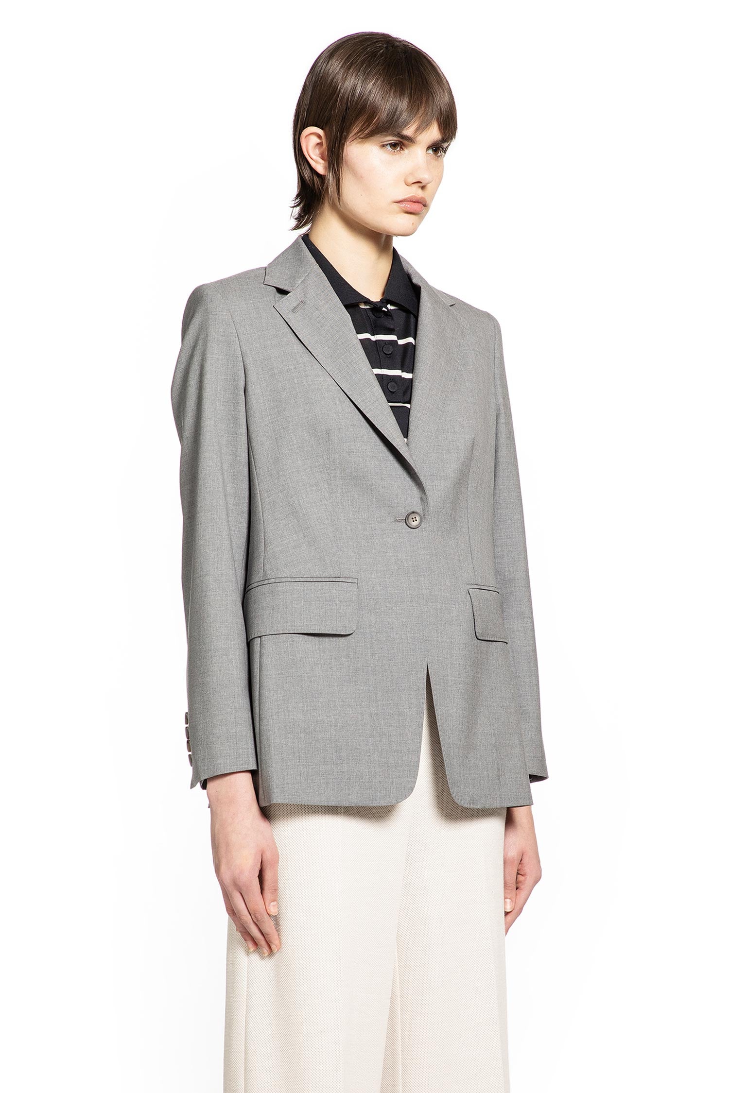 Max Mara Single-breasted Wollen Cloth Blazer, view 2