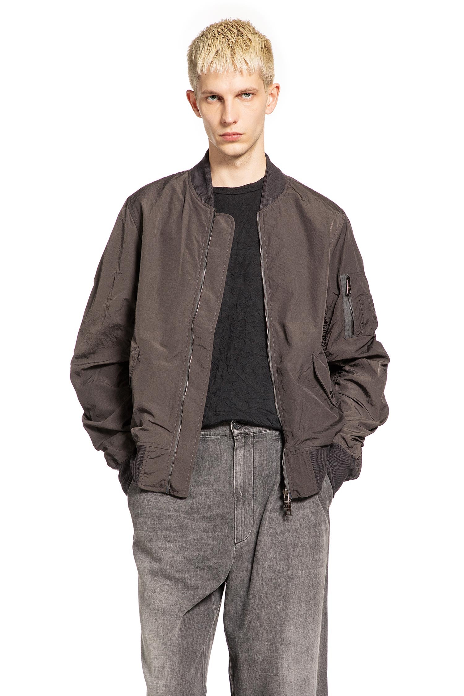 GIORGIO BRATO Gathered Nylon Blazer
