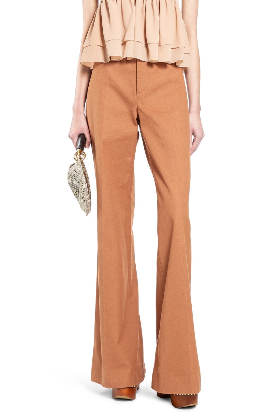 Chloé Flared Cotton Canvas Trousers