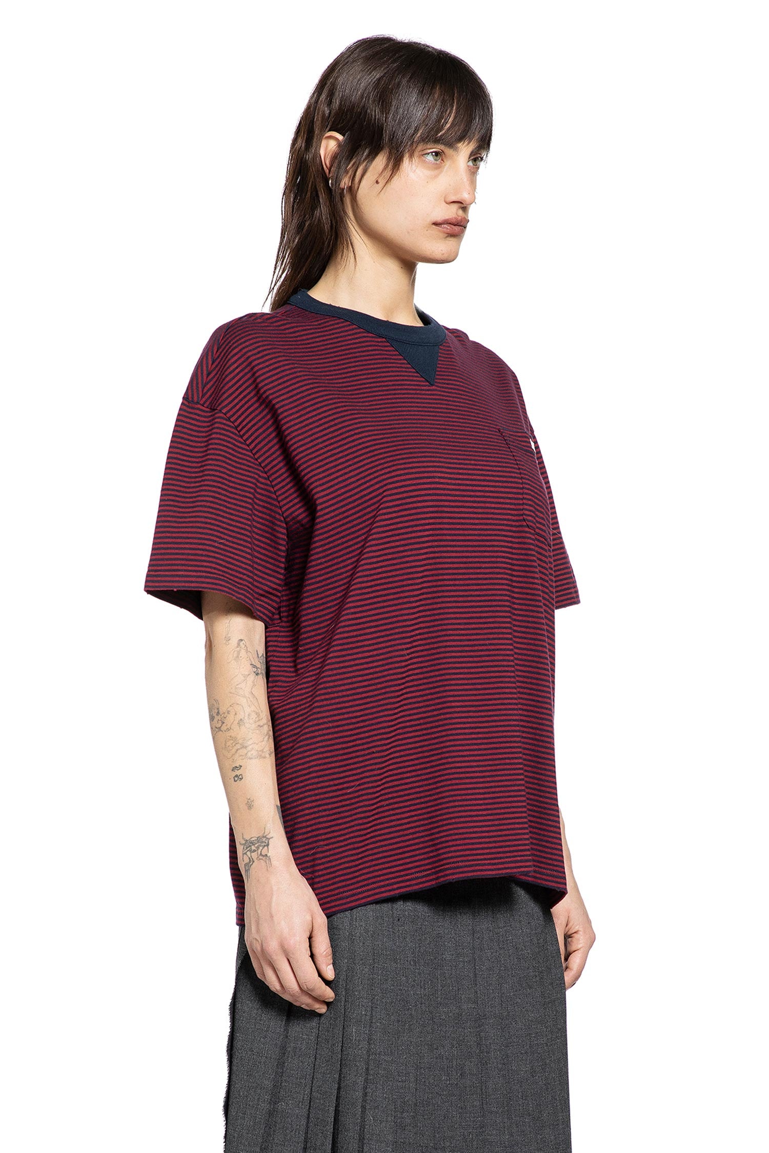 Prada Oversized Striped Jersey T-Shirt, view 2