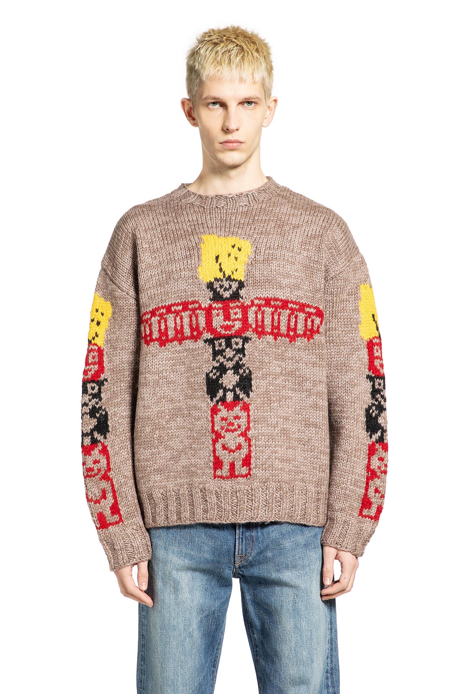 KAPITAL Hans Knit Peckish Totem Pole Cowichan Sweater, view 2