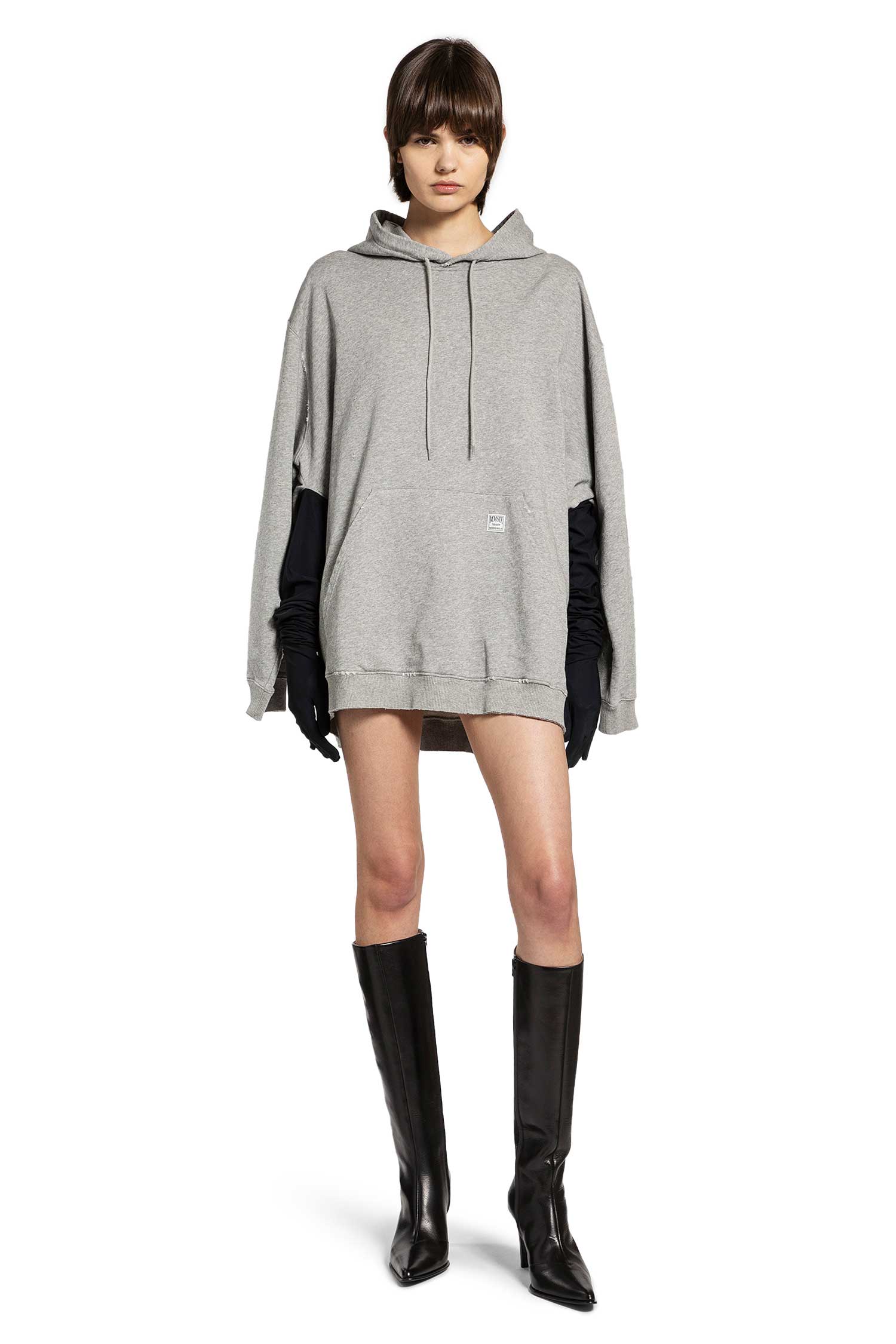 MM6 Maison Margiela Hooeded Glove Sweatshirt Mini Dress