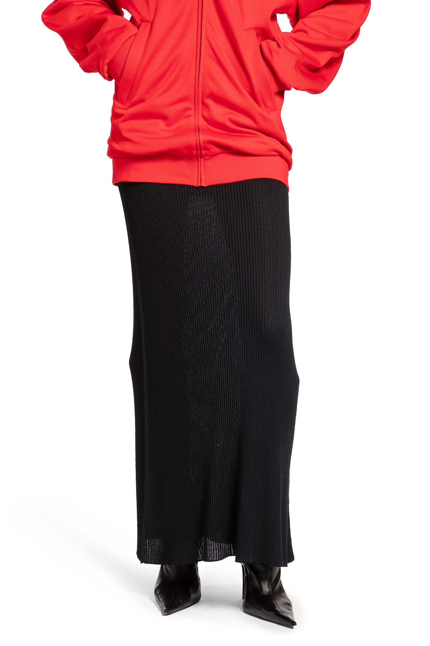 Balenciaga Sheer Rib Knit Long Skirt