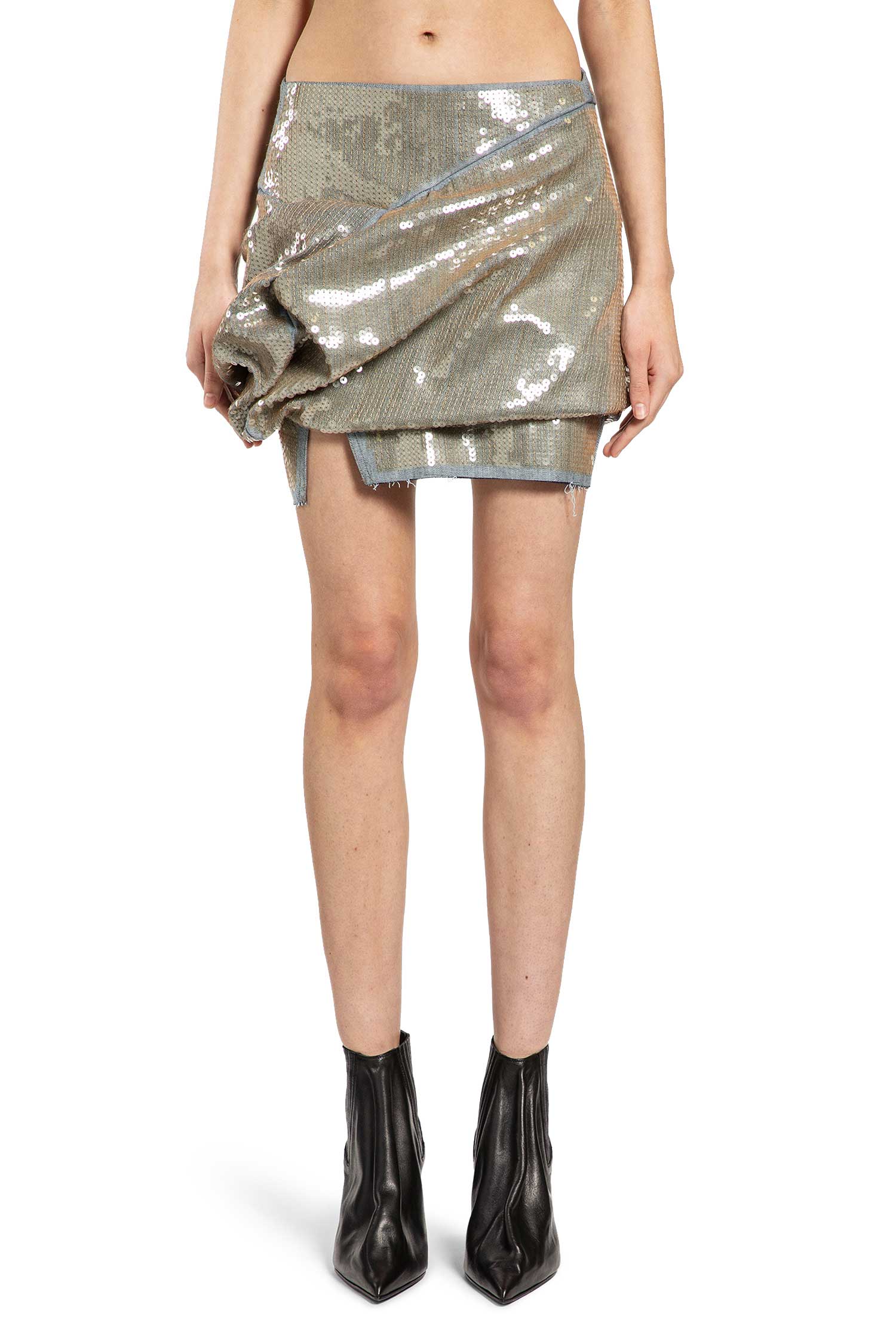 Rick Owens Temple Draped Asymmetrical Mini Skirt, view 2