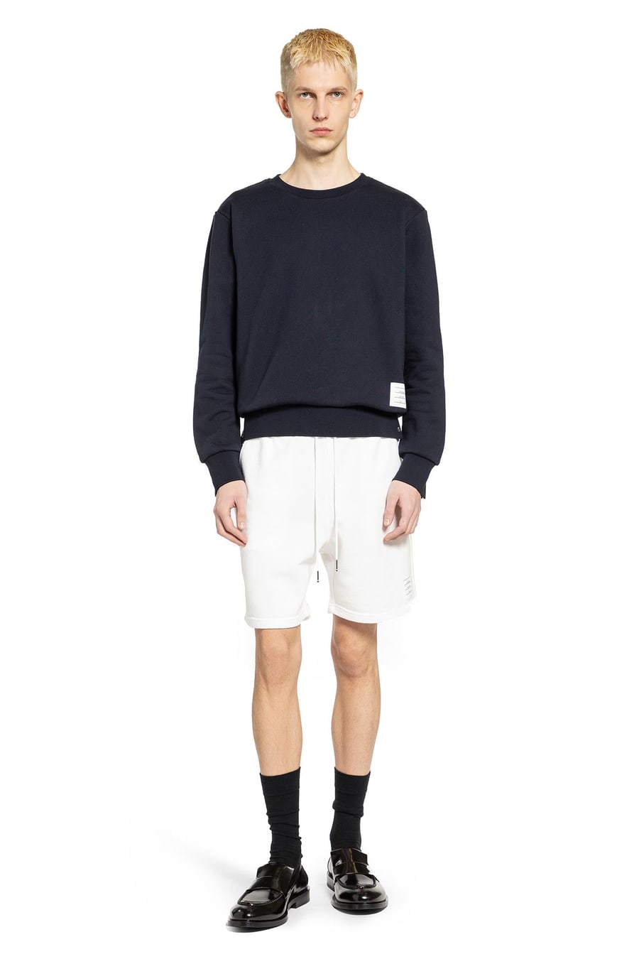Thom Browne Classic Loopback RWB Sweatshirt, view 5