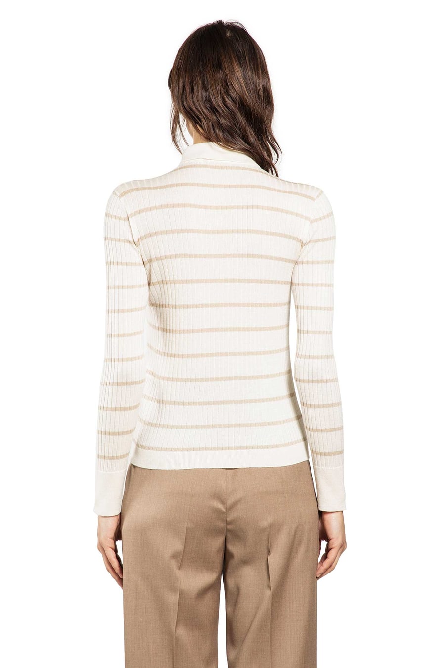 Max Mara Striped Cashmere Silk Polo, view 3