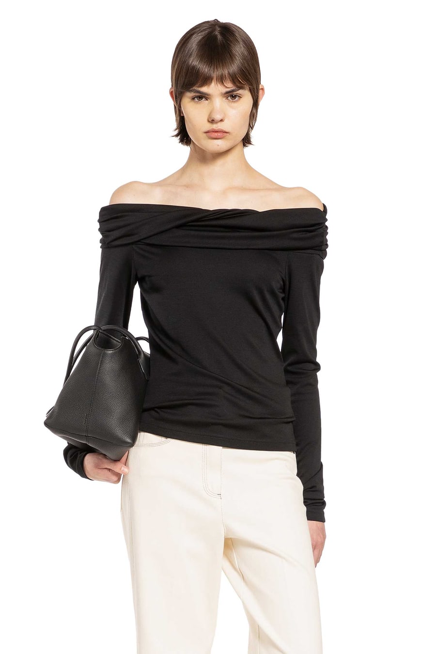 Max Mara Wool Off-The-Shoulder Top