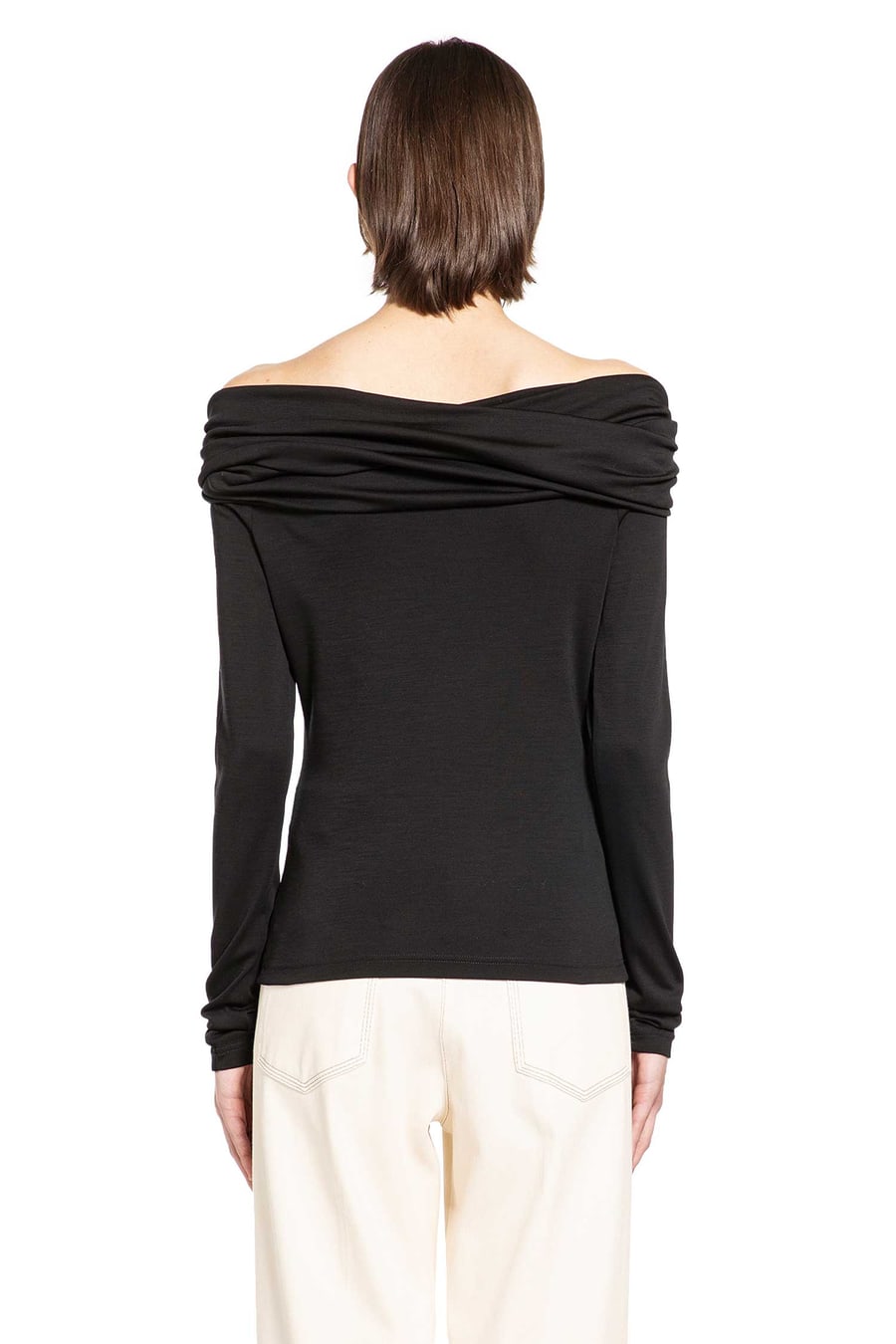 Max Mara Wool Off-The-Shoulder Top, view 4