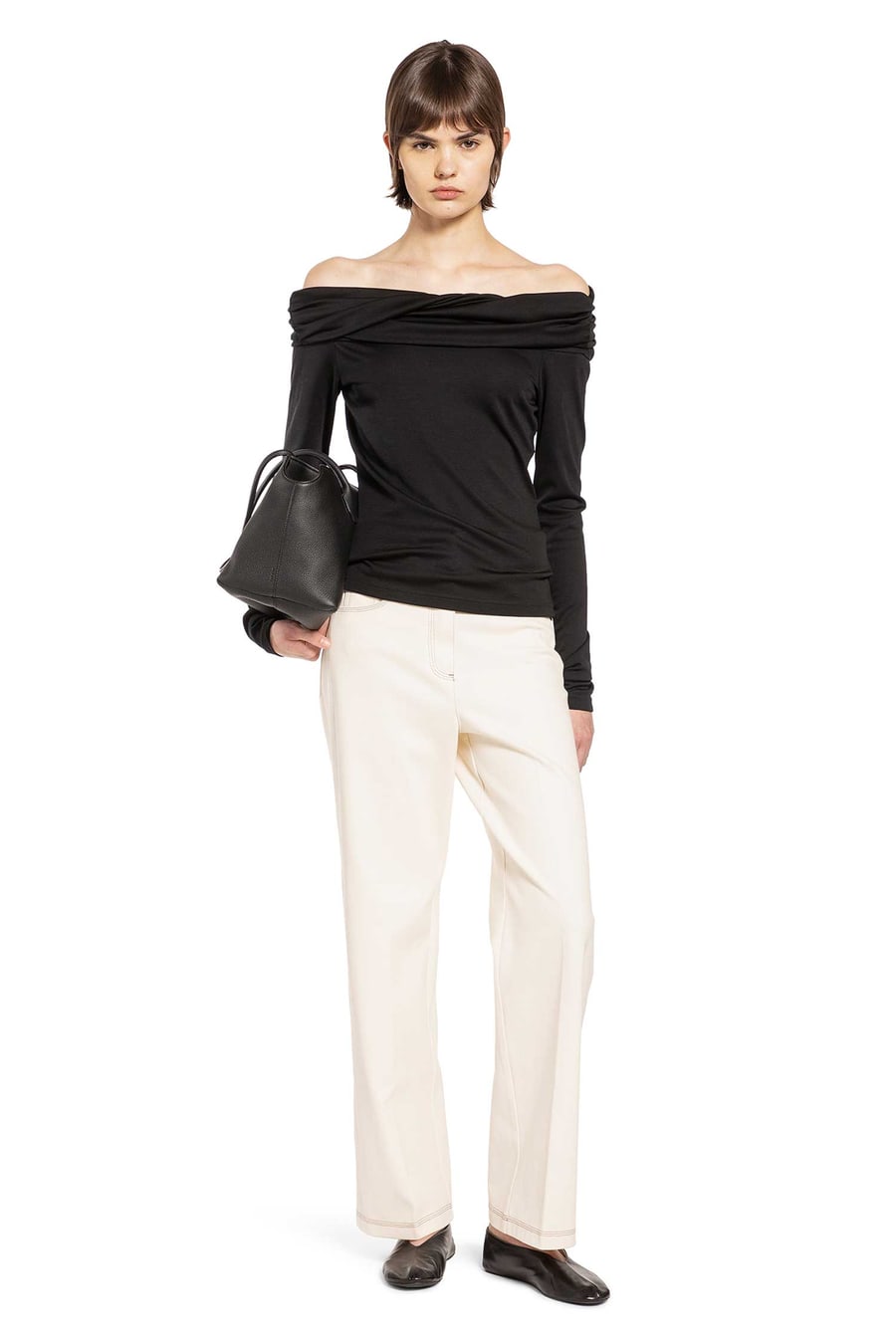 Max Mara Wool Off-The-Shoulder Top, view 5