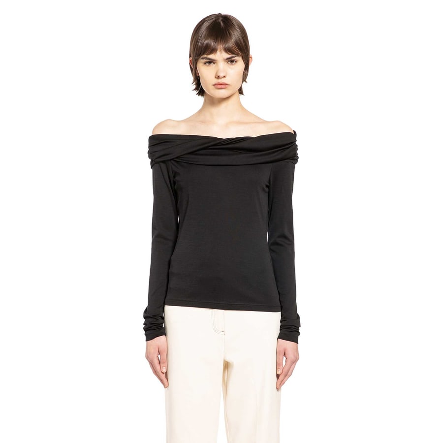 Max Mara Wool Off-The-Shoulder Top, view 6