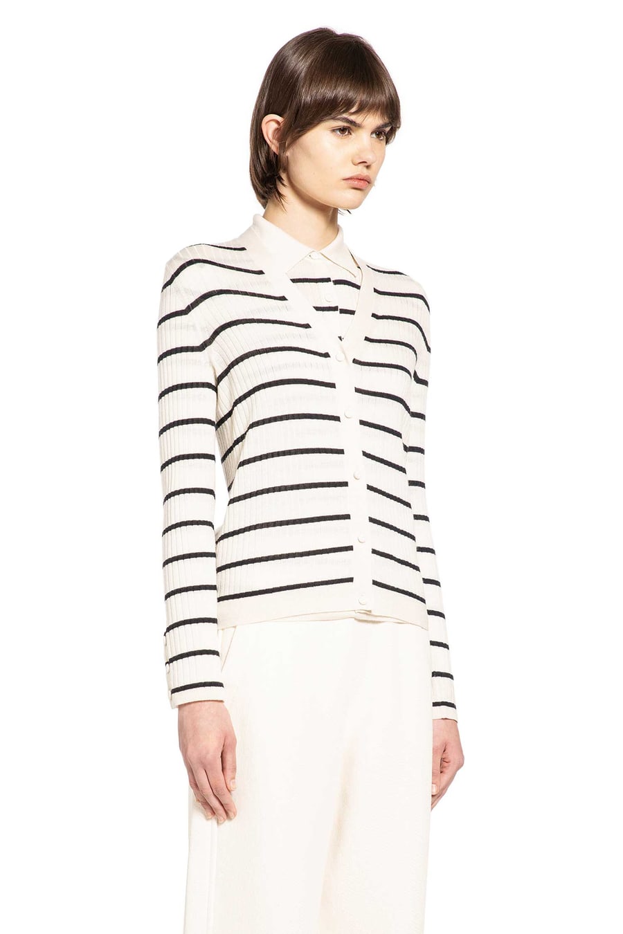 Max Mara Striped Silk Cashmere Cardigan, view 2