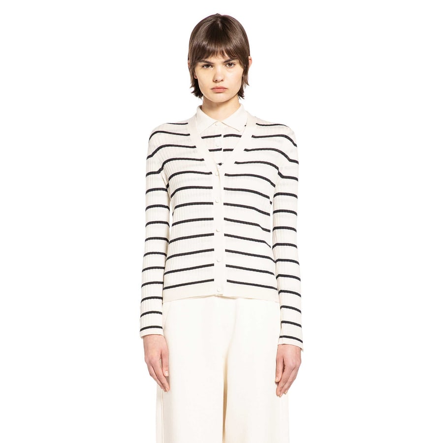 Max Mara Striped Silk Cashmere Cardigan, view 5