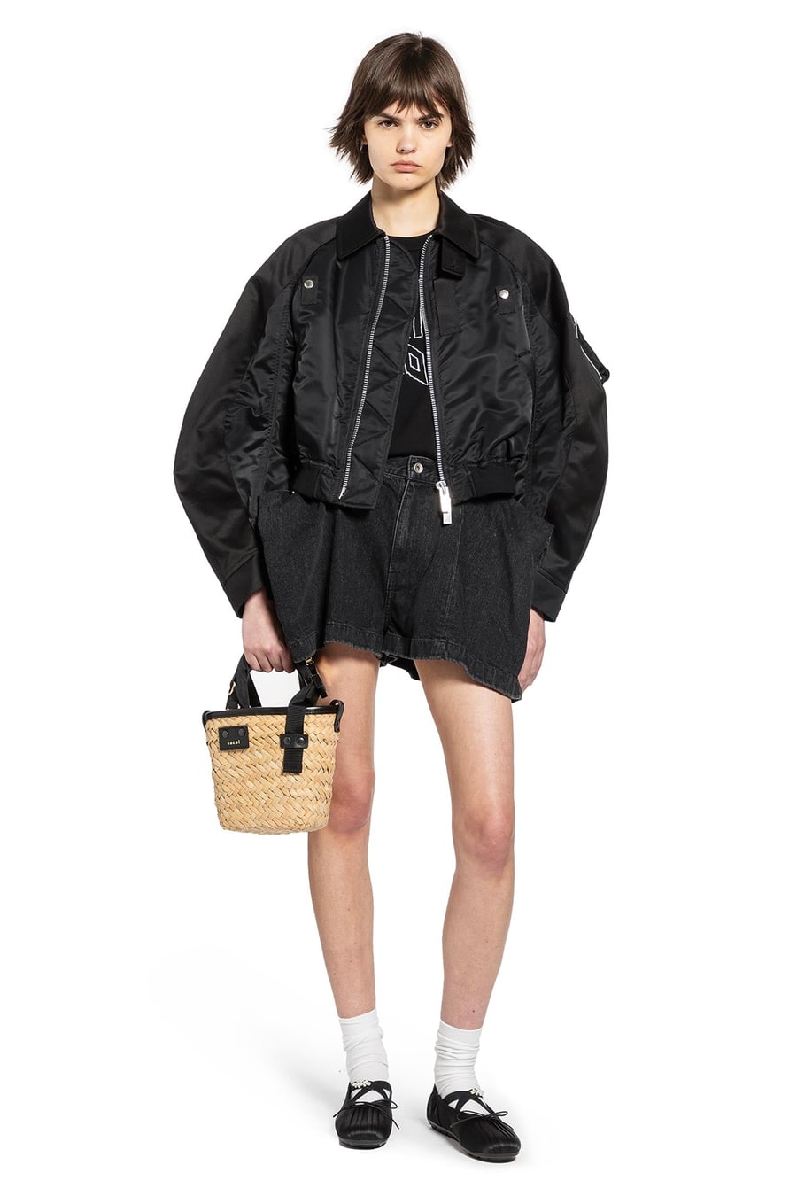 SACAI Denim Shorts, view 5