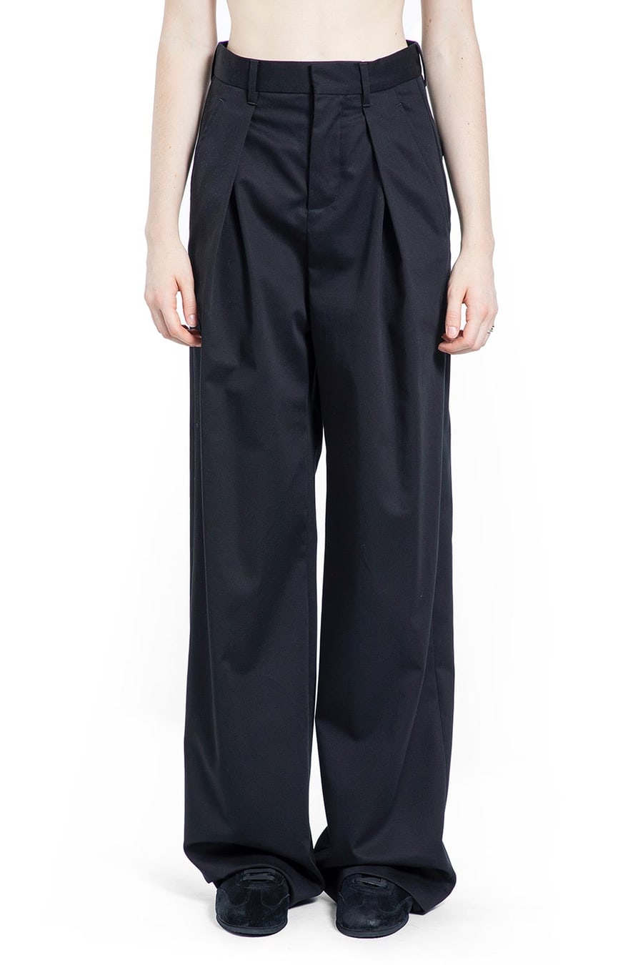Ann Demeulemeester Nouk Wide Leg Pleated Trousers, view 2