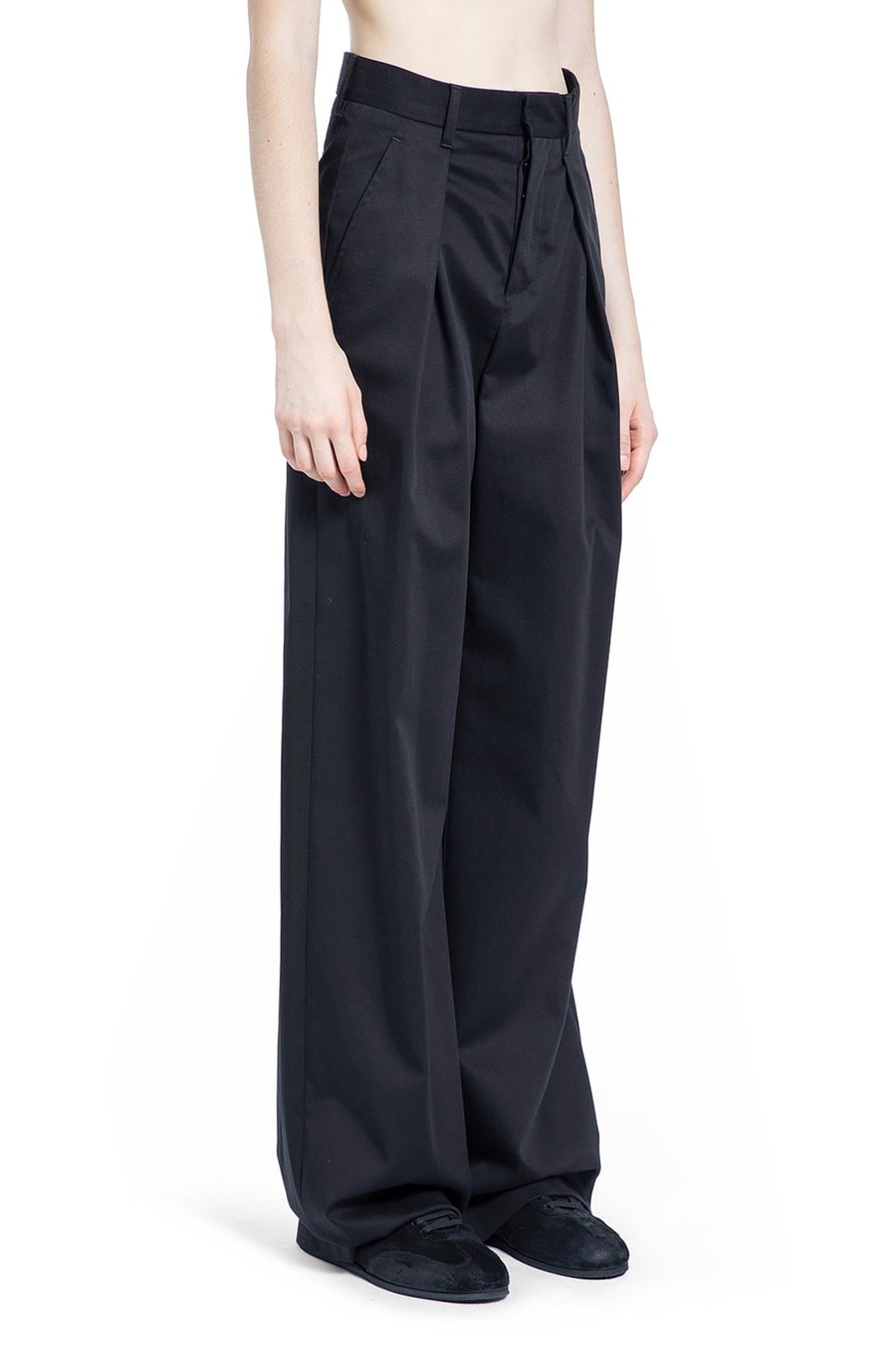 Ann Demeulemeester Nouk Wide Leg Pleated Trousers, view 3