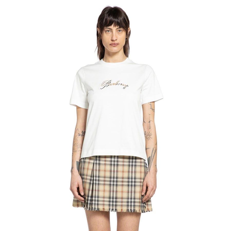 Burberry Cursive Logo Cotton T-Shirt, view 6