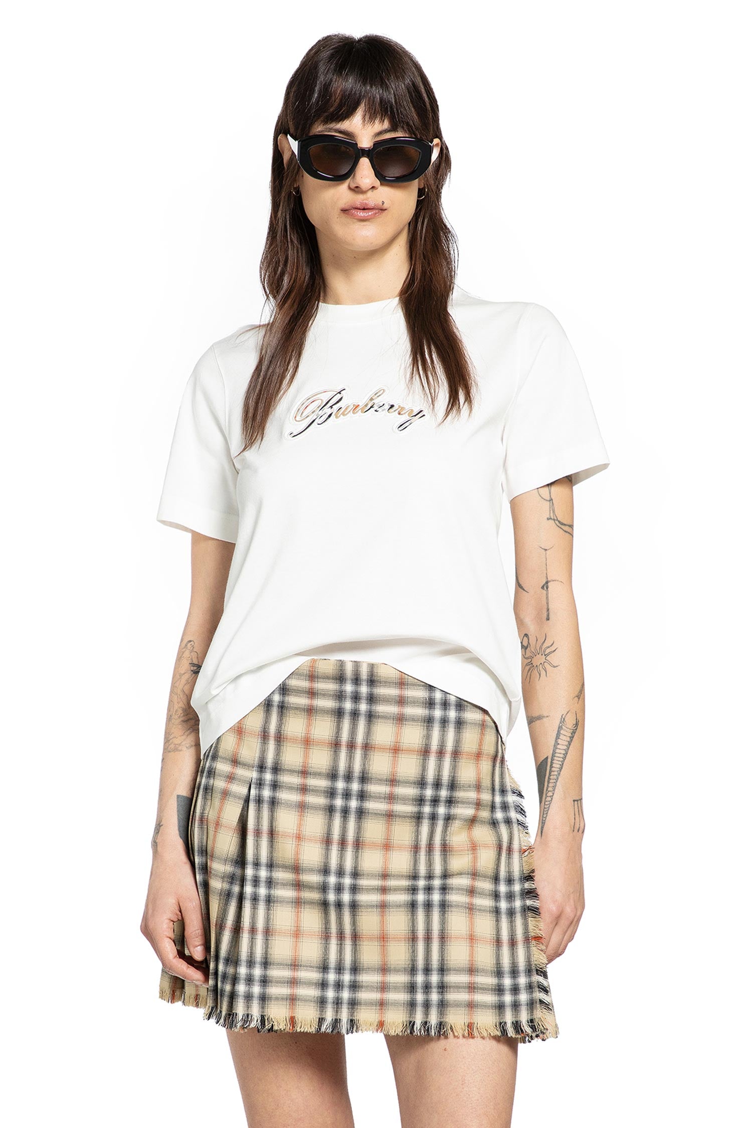 Burberry Cursive Logo Cotton T-Shirt