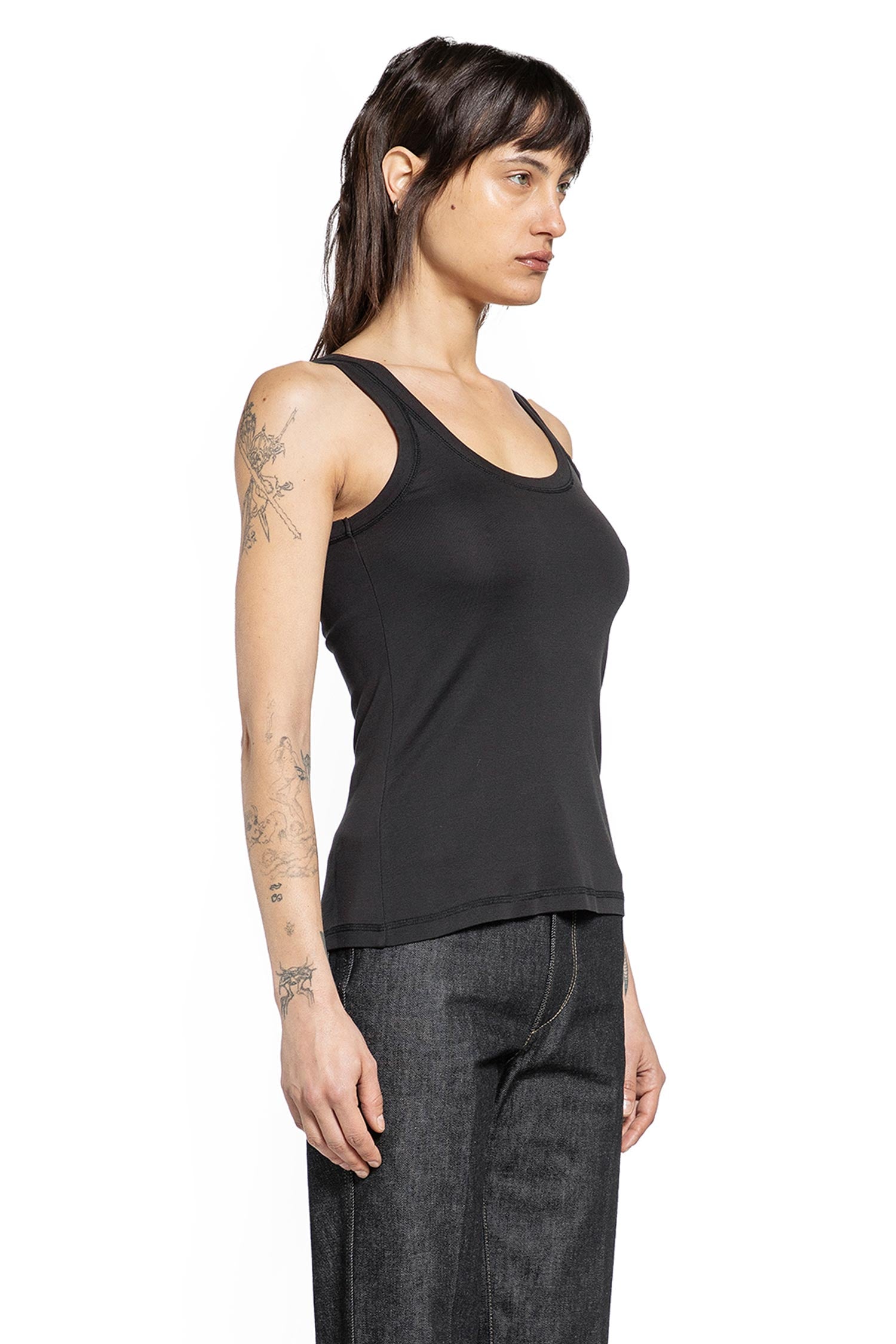 Lemaire Rib Tank Top In Jersey, view 2