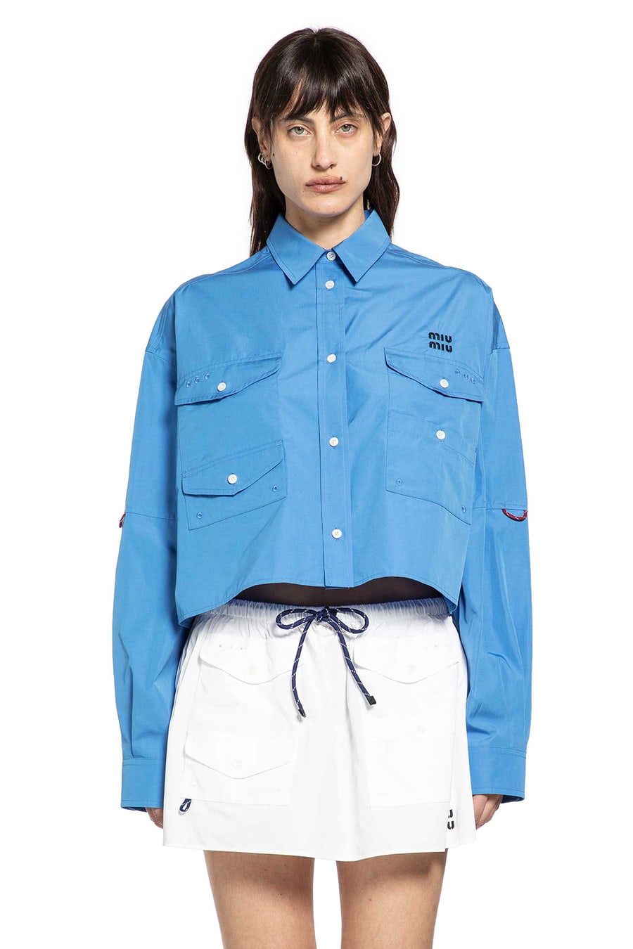 Miu Miu Cropped Poplin Shirt, view 2