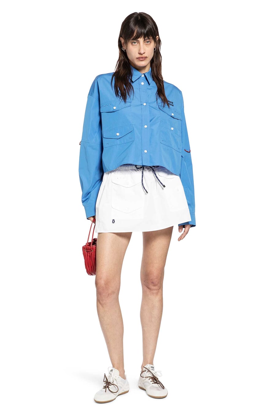 Miu Miu Cropped Poplin Shirt, view 5