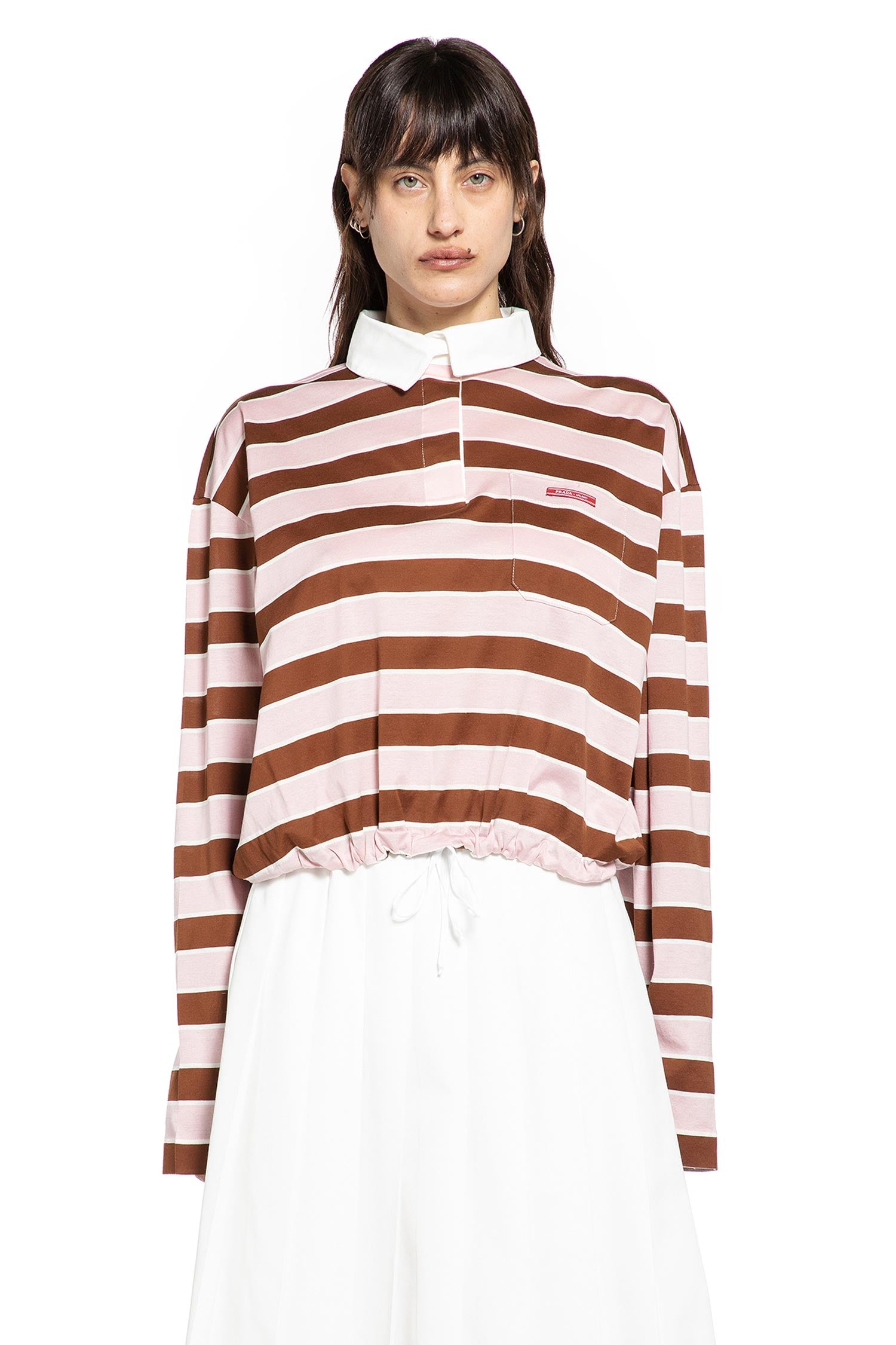 Prada Bayadère Cropped Polo Shirt
