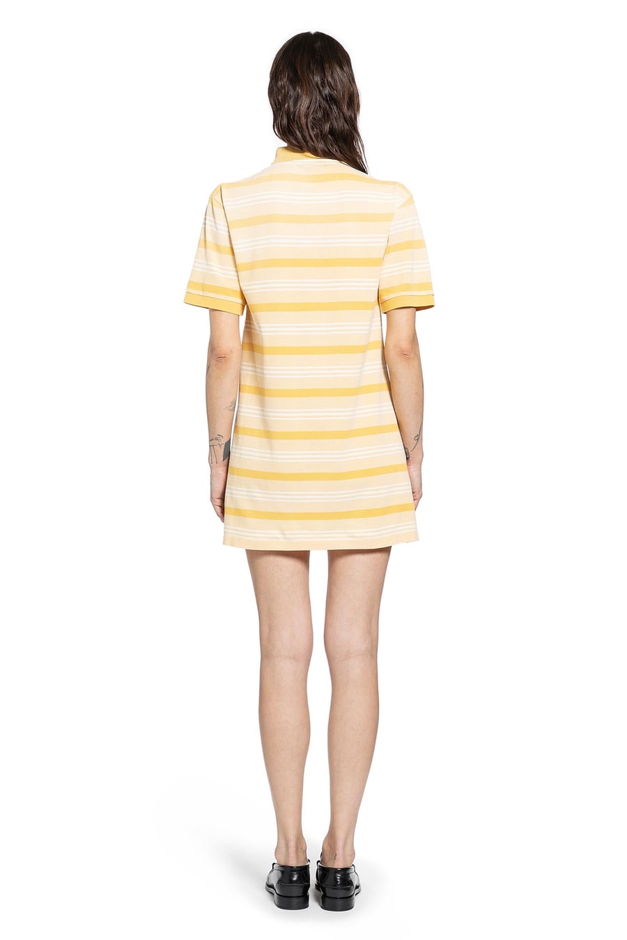 Prada Striped Cotton piqué Polo Mini Dres, view 4