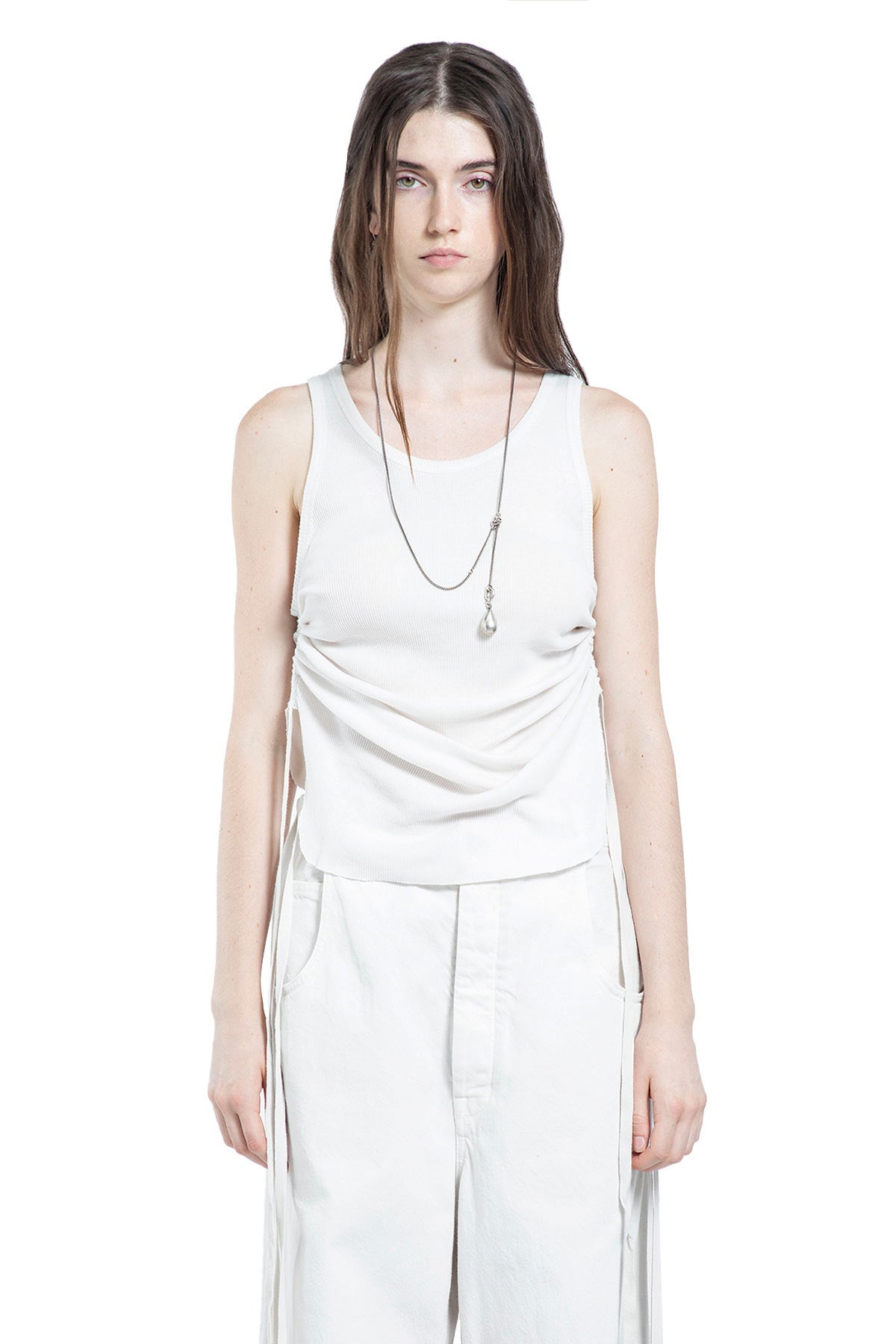 Ann Demeulemeester Mara Wrinkled Cropped Tank Top