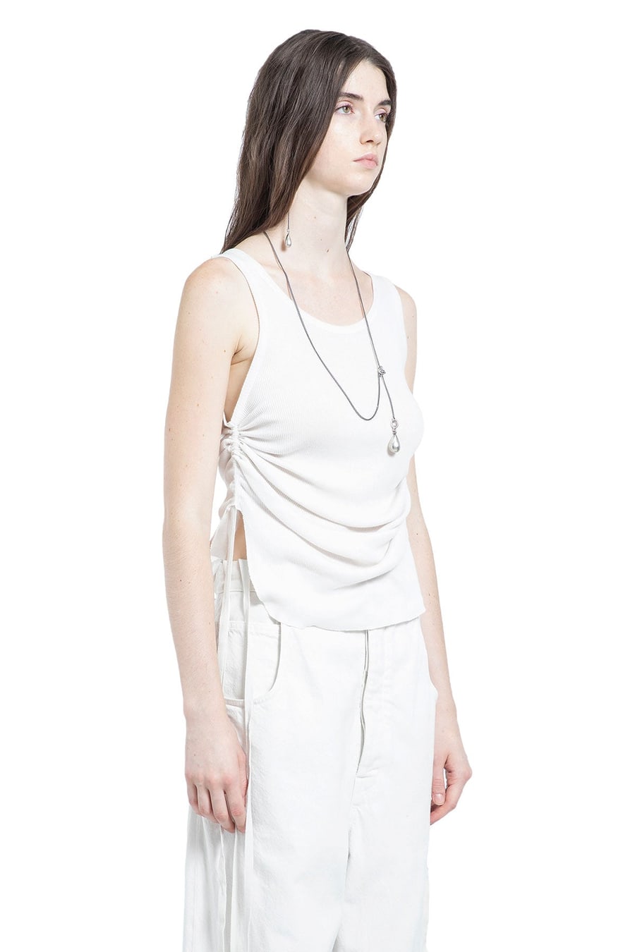 Ann Demeulemeester Mara Wrinkled Cropped Tank Top, view 2