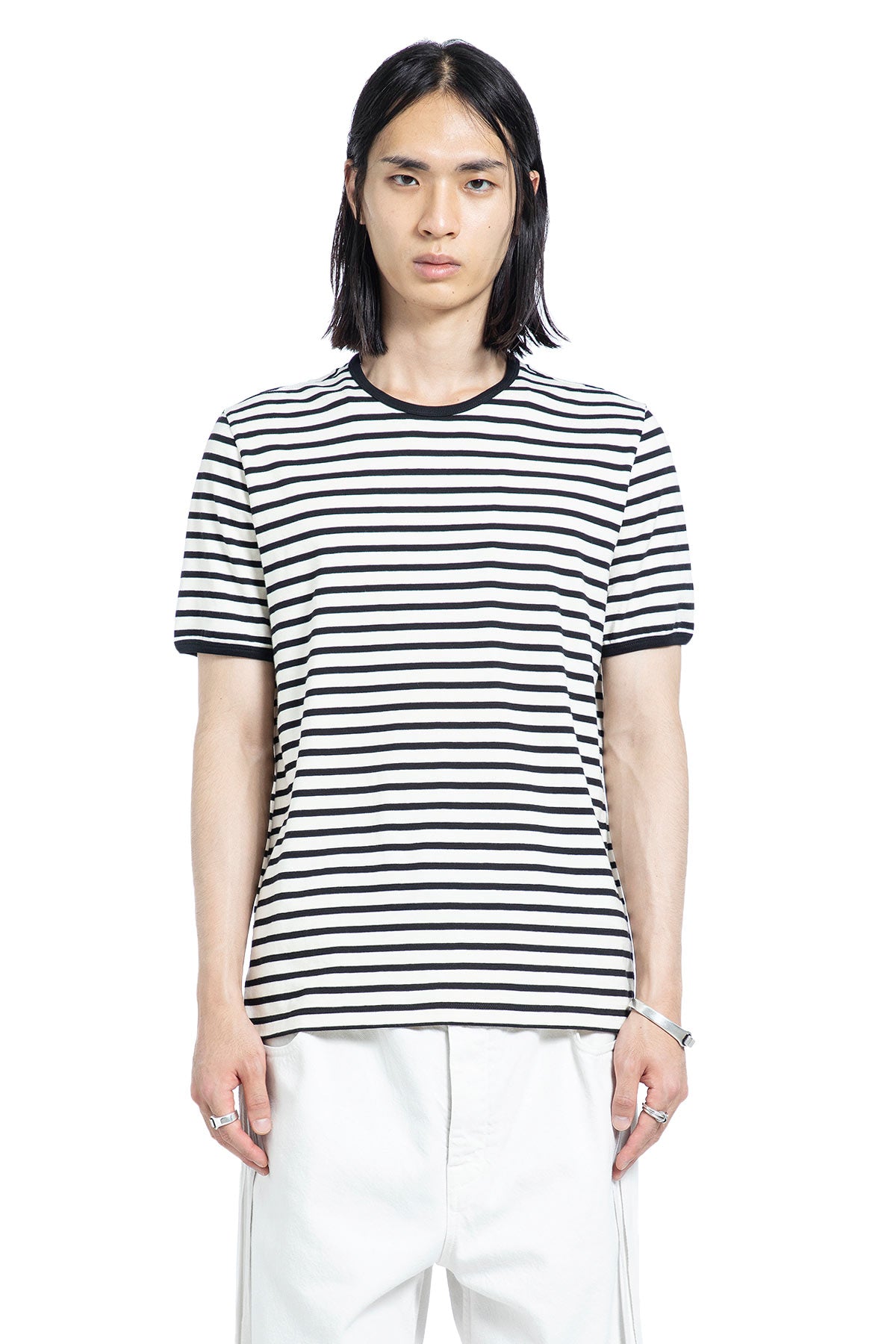 Ann Demeulemeester Aimar Standard T-Shirt in Brushed Striped Jersey