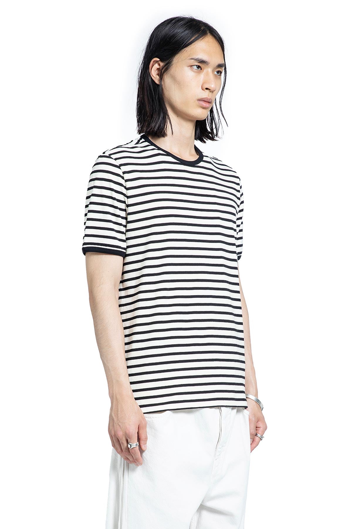 Ann Demeulemeester Aimar Standard T-Shirt in Brushed Striped Jersey, view 2