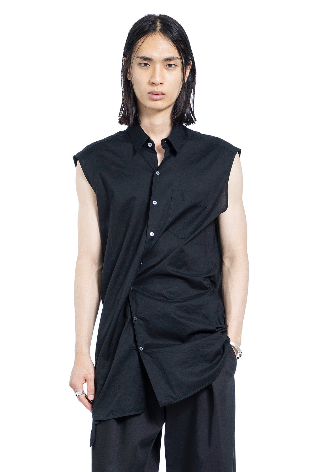 Ann Demeulemeester Dorian Sleeveless Pocket Long Shirt