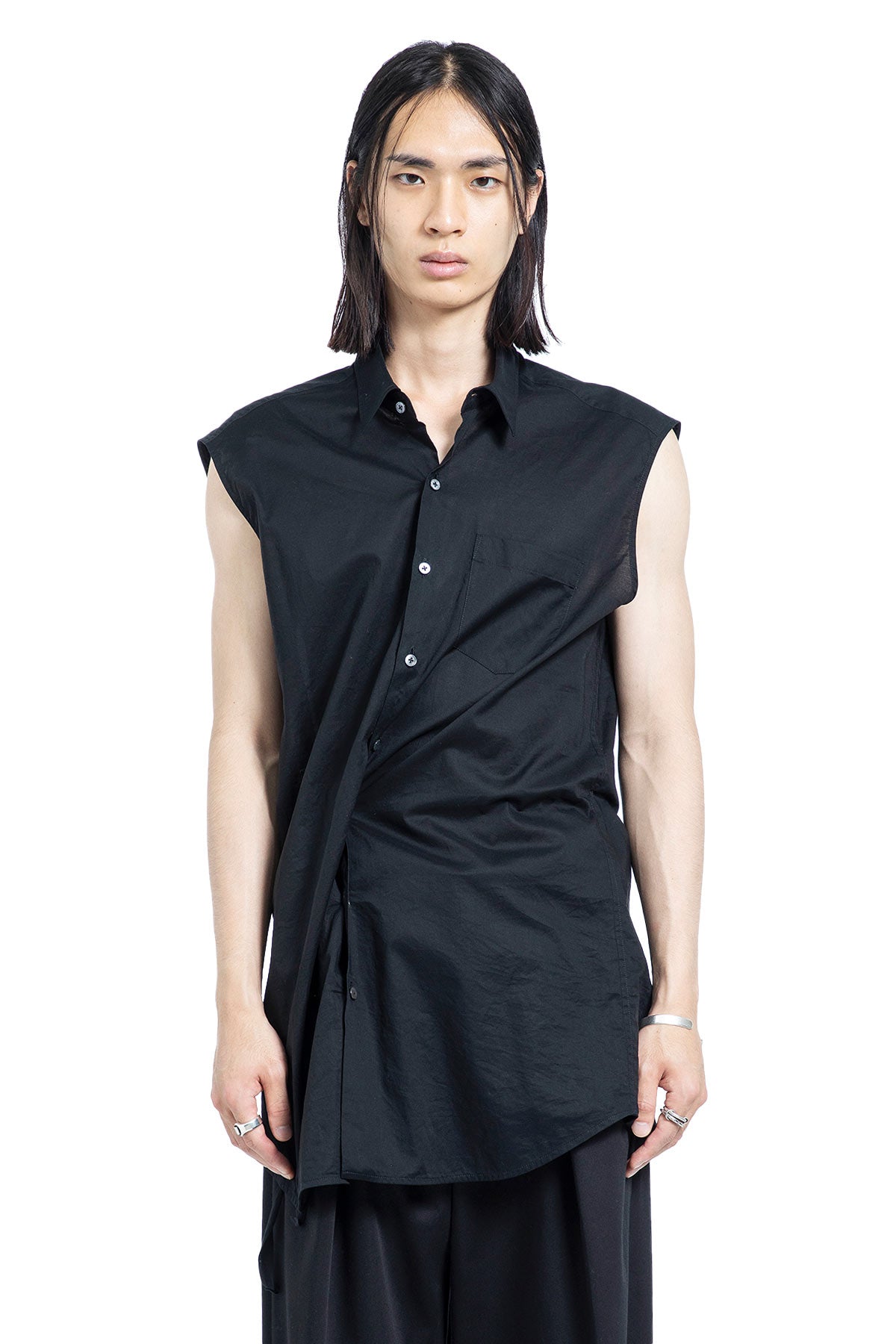 Ann Demeulemeester Dorian Sleeveless Pocket Long Shirt, view 2