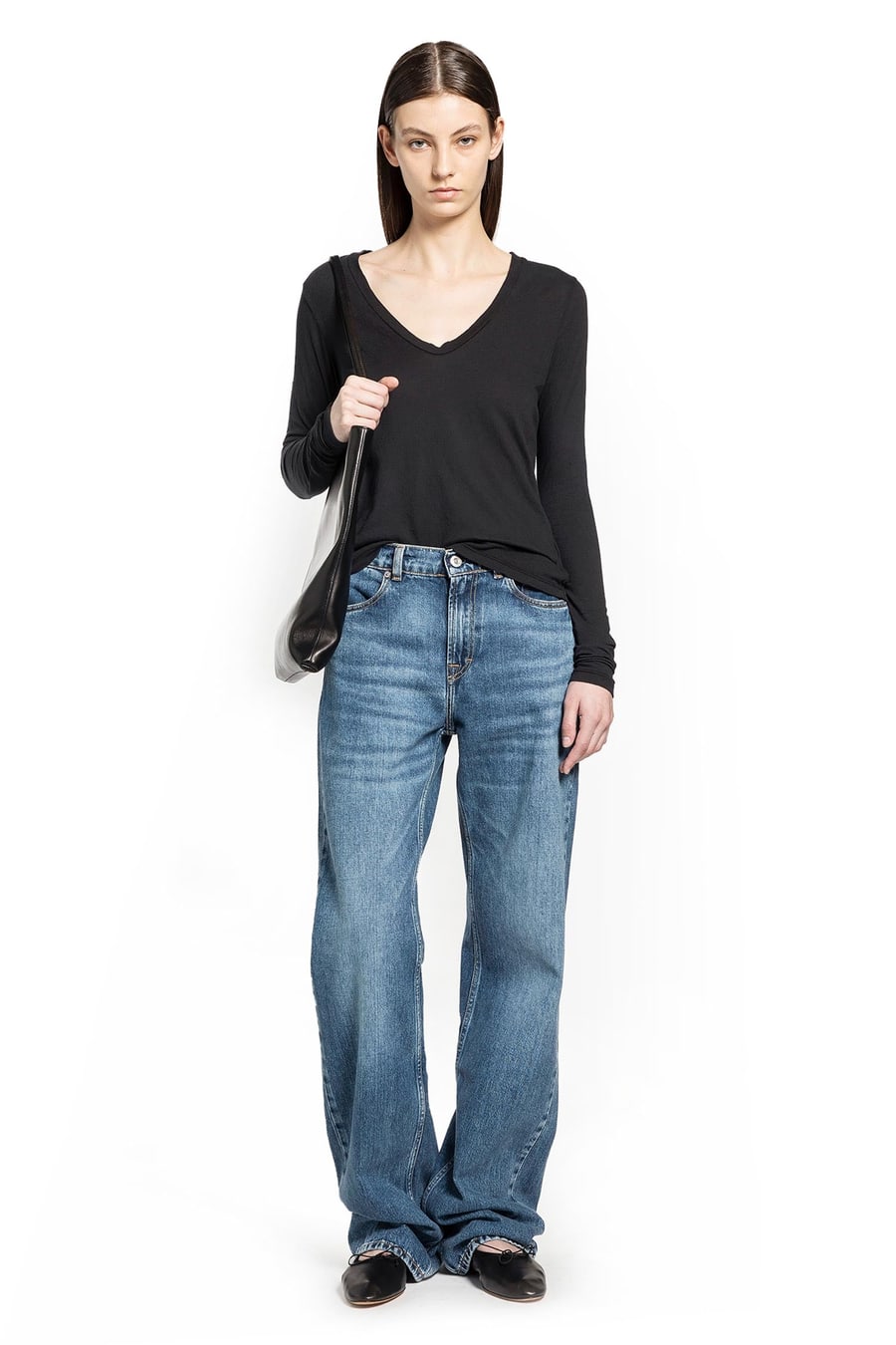 JAMES PERSE Deep V L/S Tee, view 5