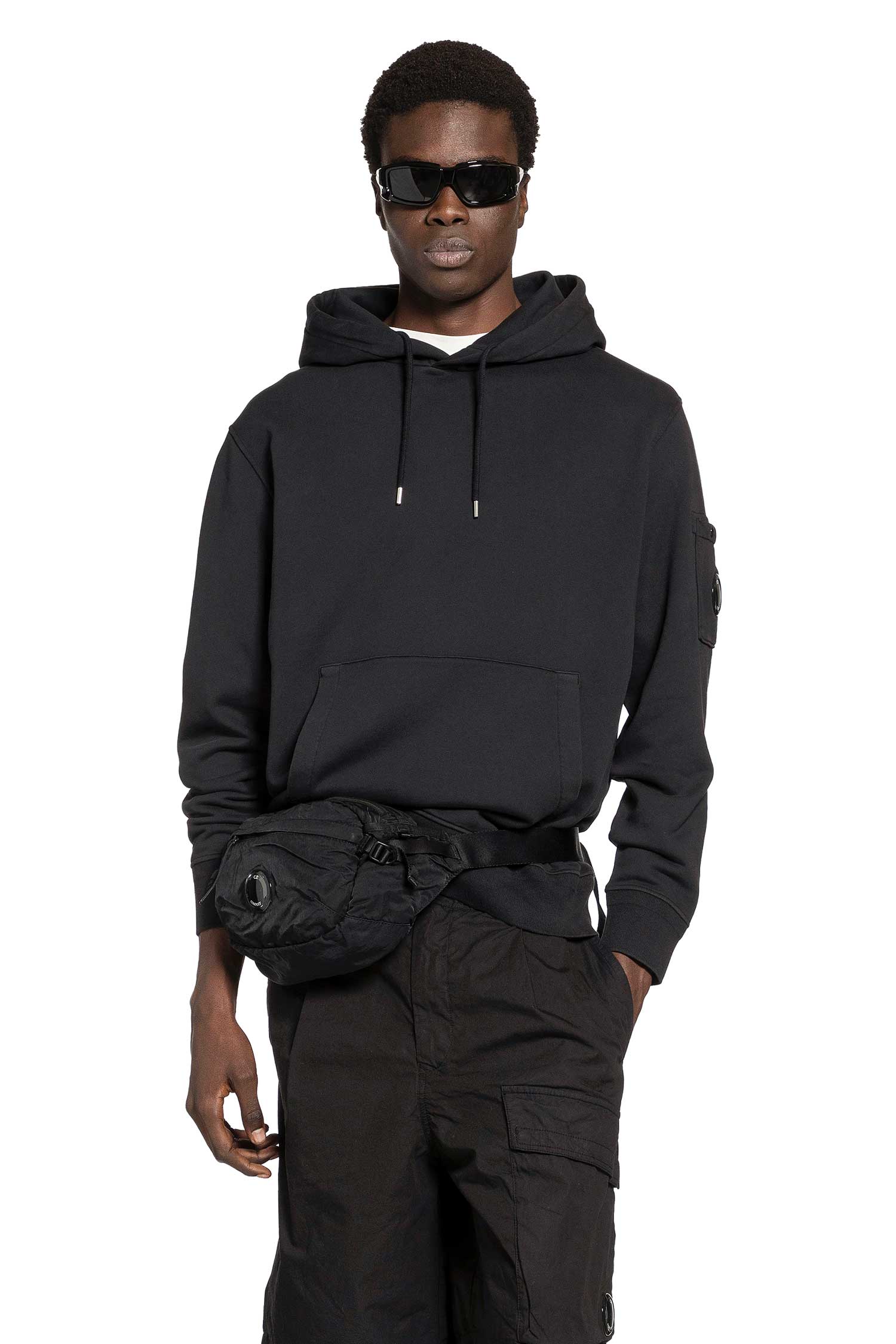 C.P. Company Cotton Diagonal Fleece Lens Hoodie