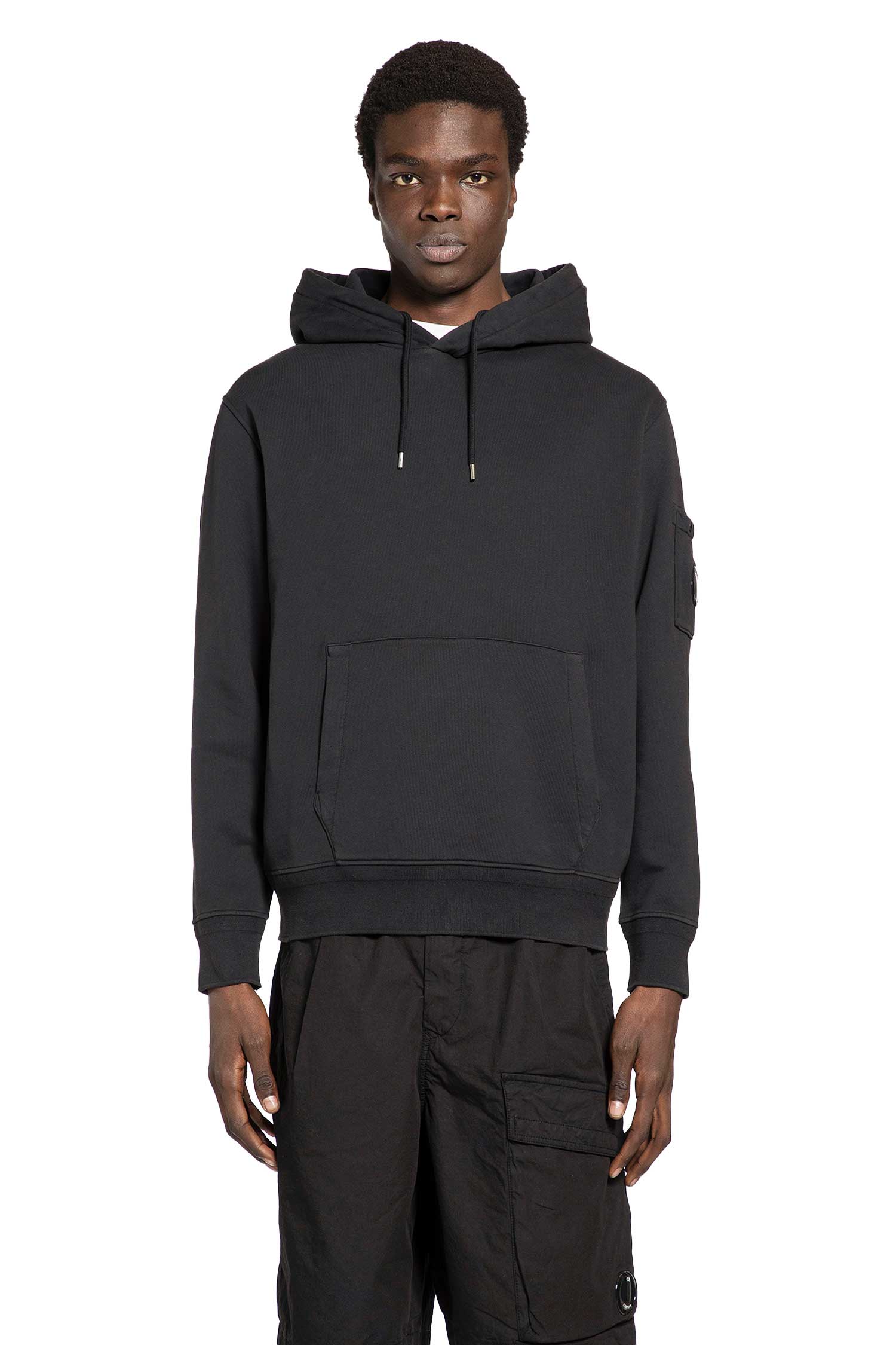 C.P. Company Cotton Diagonal Fleece Lens Hoodie, view 2