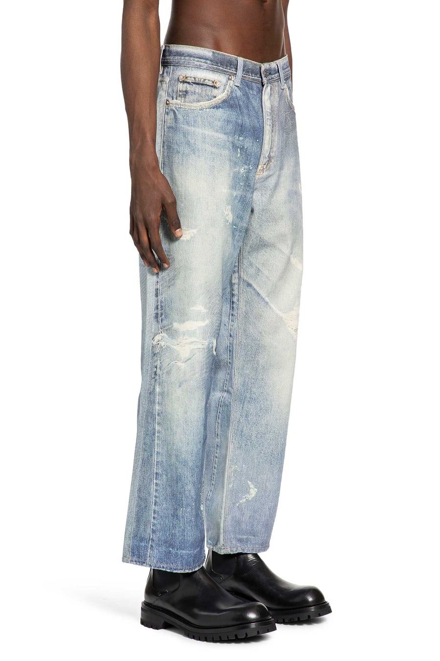 Our Legacy Digital Denim Print Third Cut Jeans, view 3