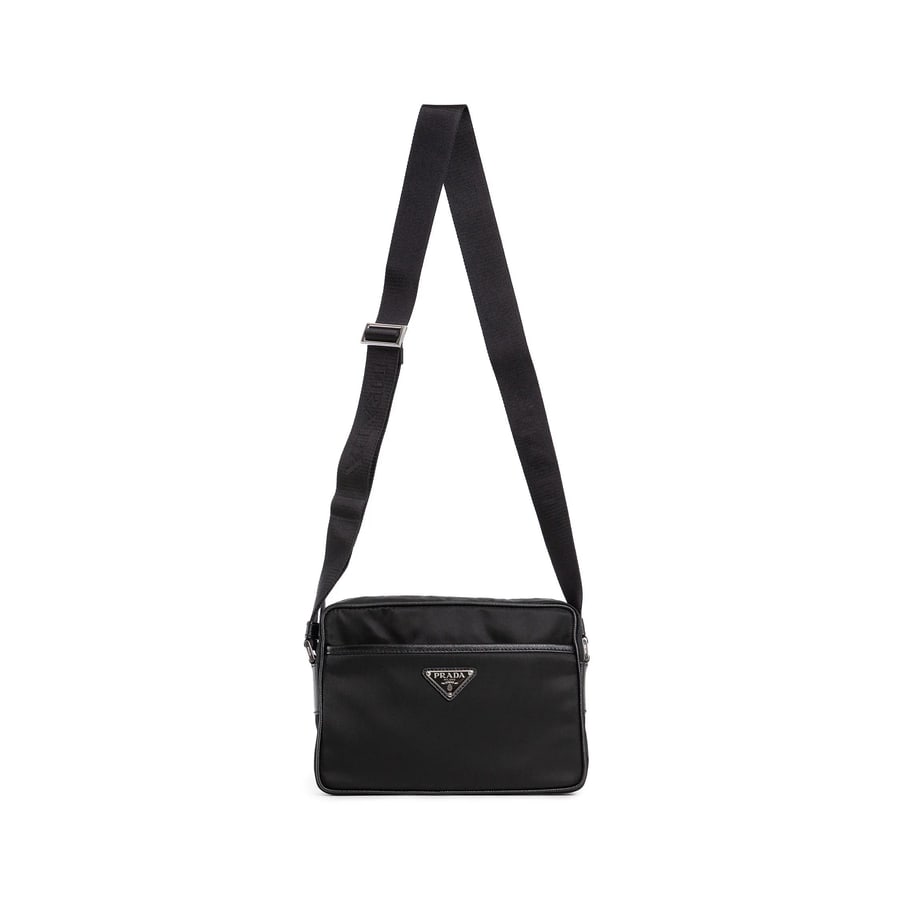 Prada Nylon And Saffiano Leather Shoulder Bag, view 5