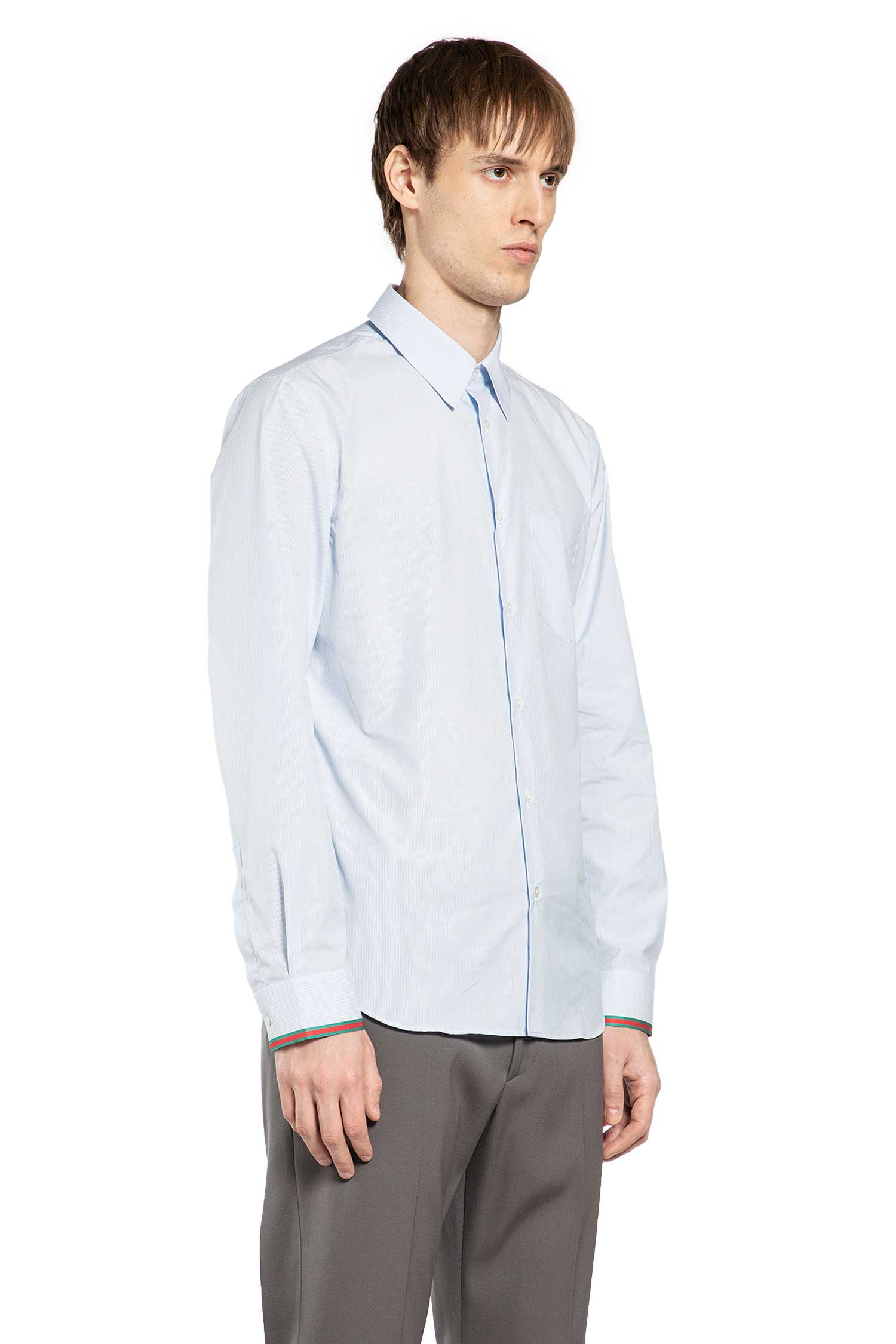 Gucci Striped Cotton Shirt with Web, view 2